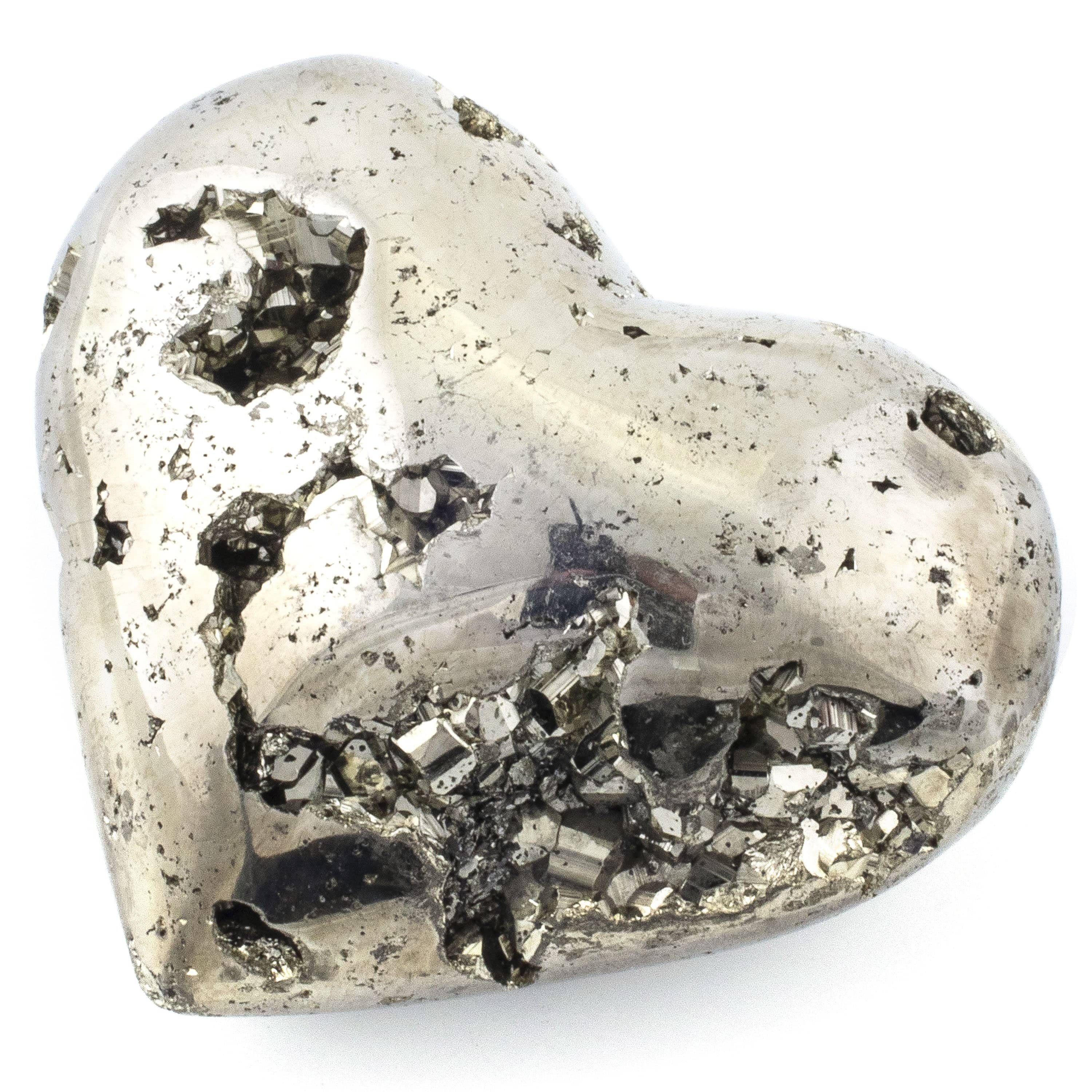 Kalifano Gemstone Carvings Pyrite Heart GH40-PC