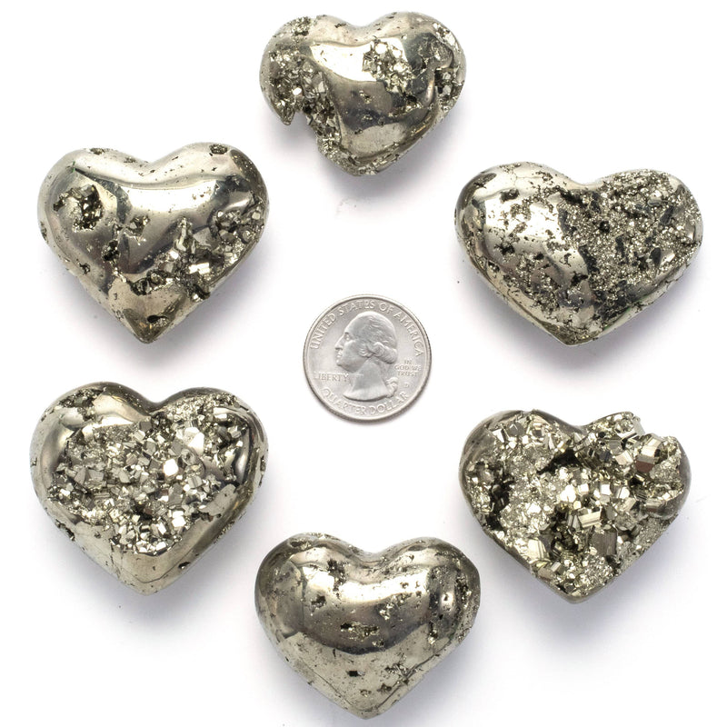 Kalifano Gemstone Carvings Pyrite Heart GH40-PC