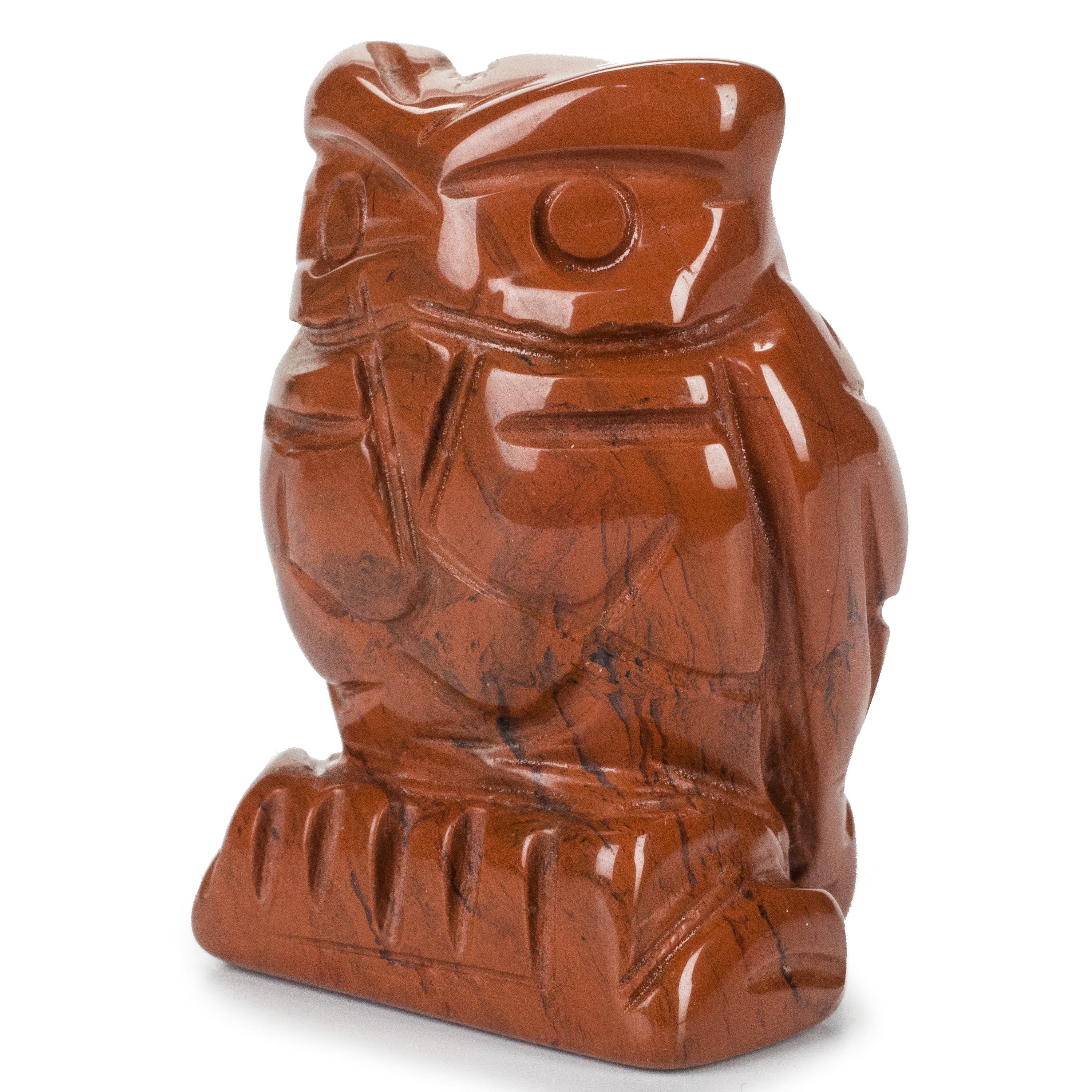 Kalifano Gemstone Carvings Red Jasper Owl 1.5'' Natural Gemstone Carving CV12-O-RJ