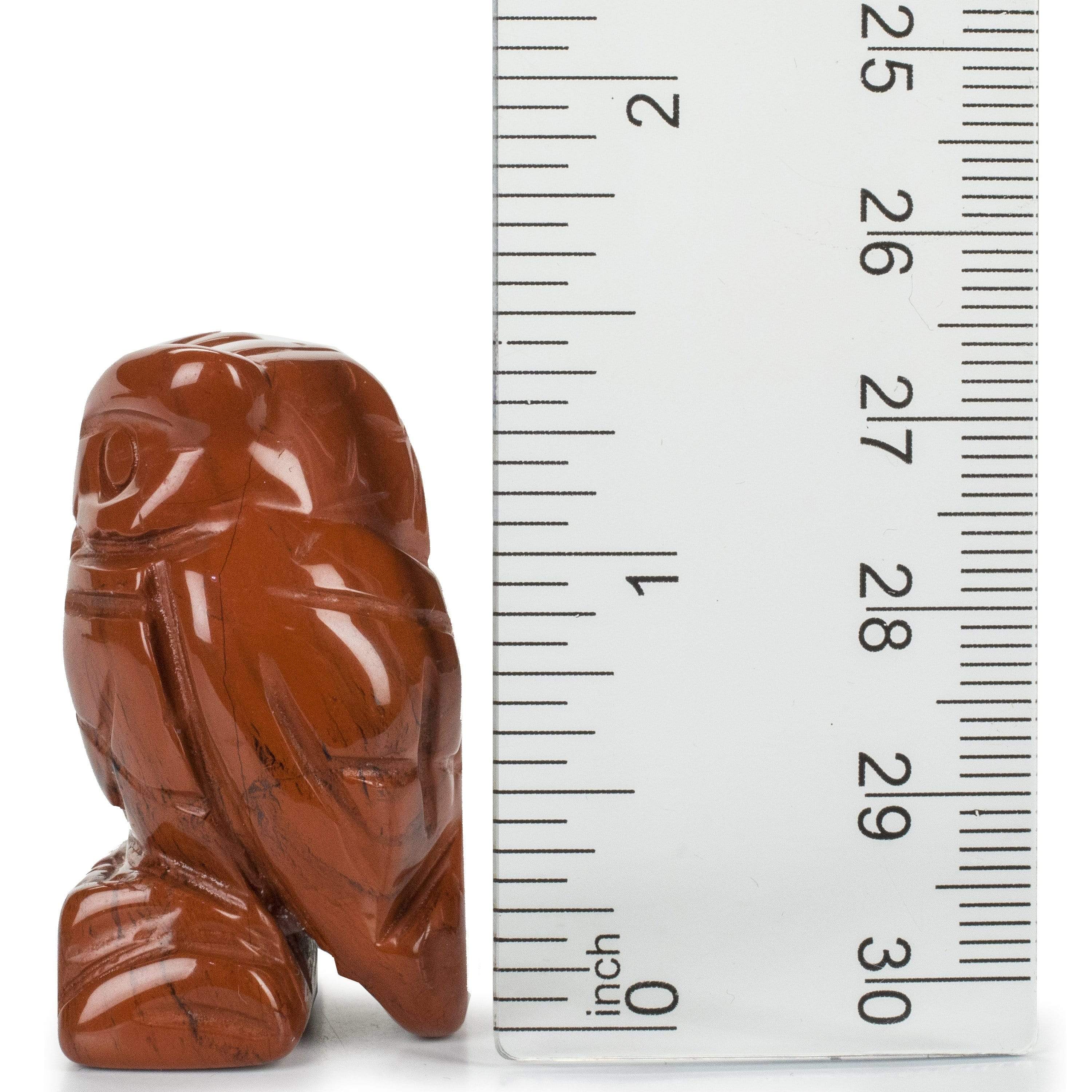 Kalifano Gemstone Carvings Red Jasper Owl 1.5'' Natural Gemstone Carving CV12-O-RJ
