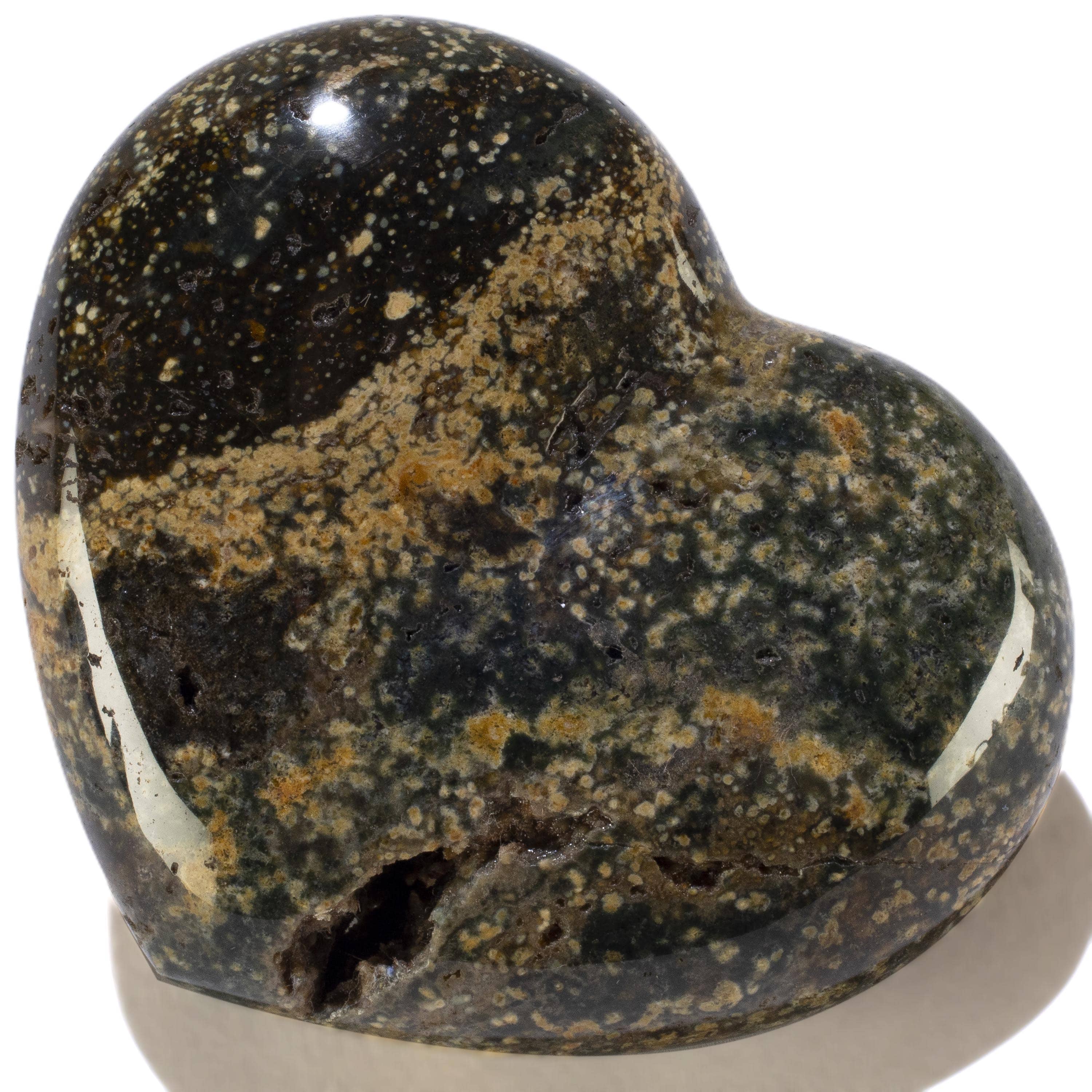 Kalifano Gemstone Carvings Sea Jasper Gemstone Heart Carving GH200-SJ