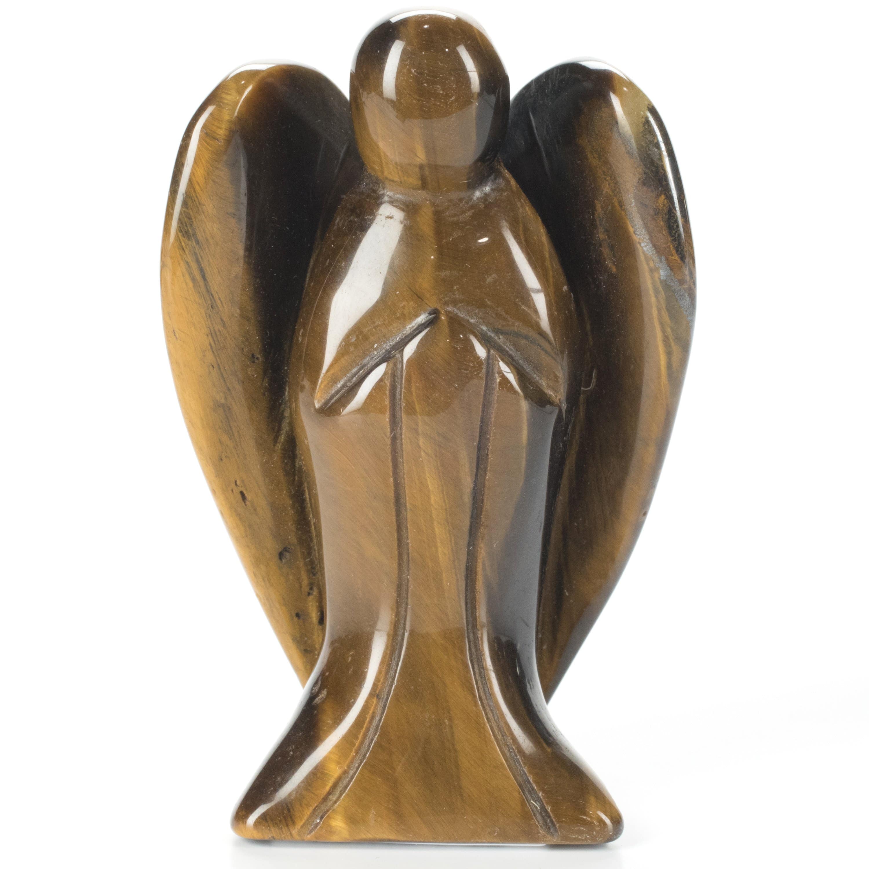 Kalifano Gemstone Carvings Tiger Eye Angel 3'' Natural Gemstone Carving CV40-A-TE