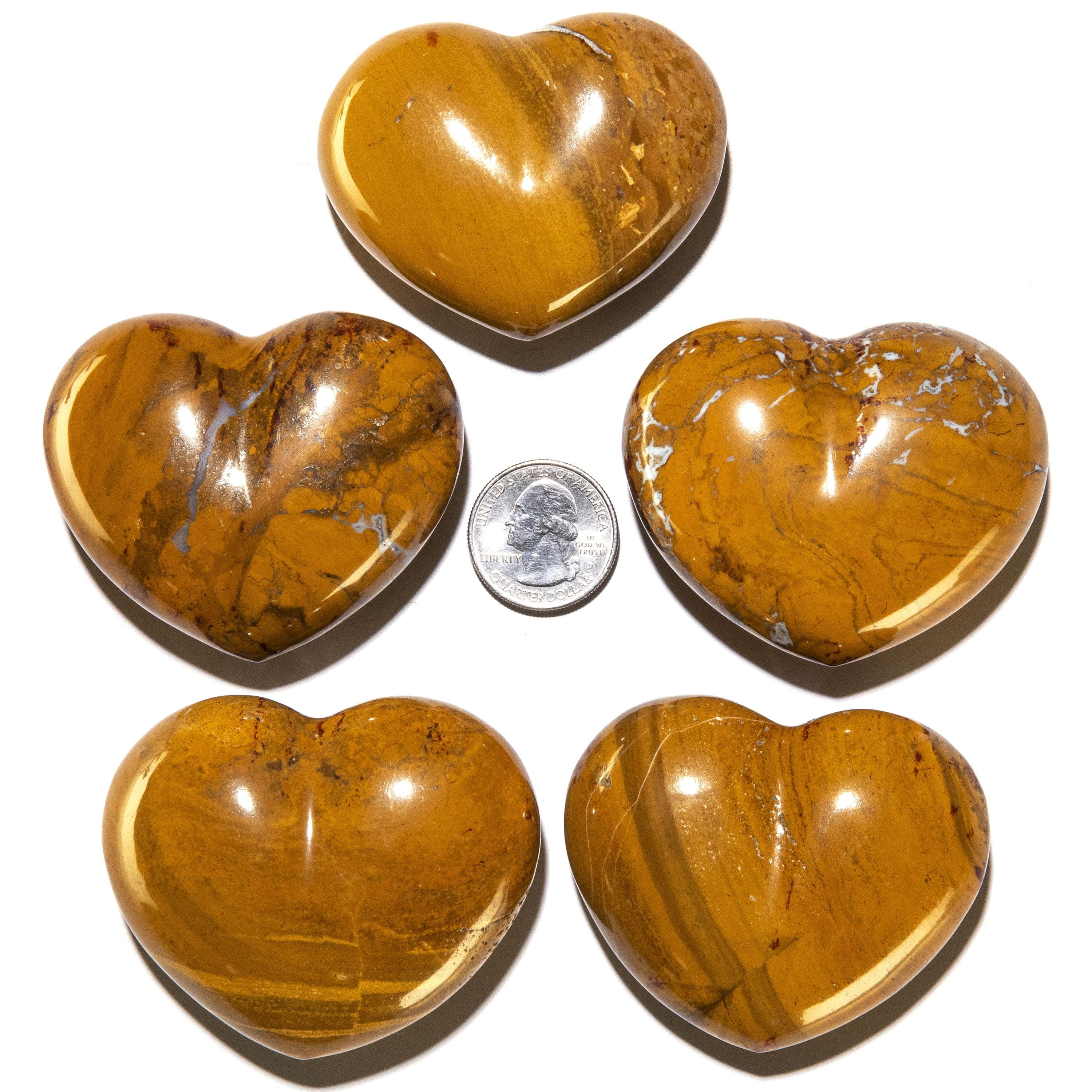 Kalifano Gemstone Carvings Yellow Jasper Gemstone Heart Carving GC-HR-YELLOWJASPER