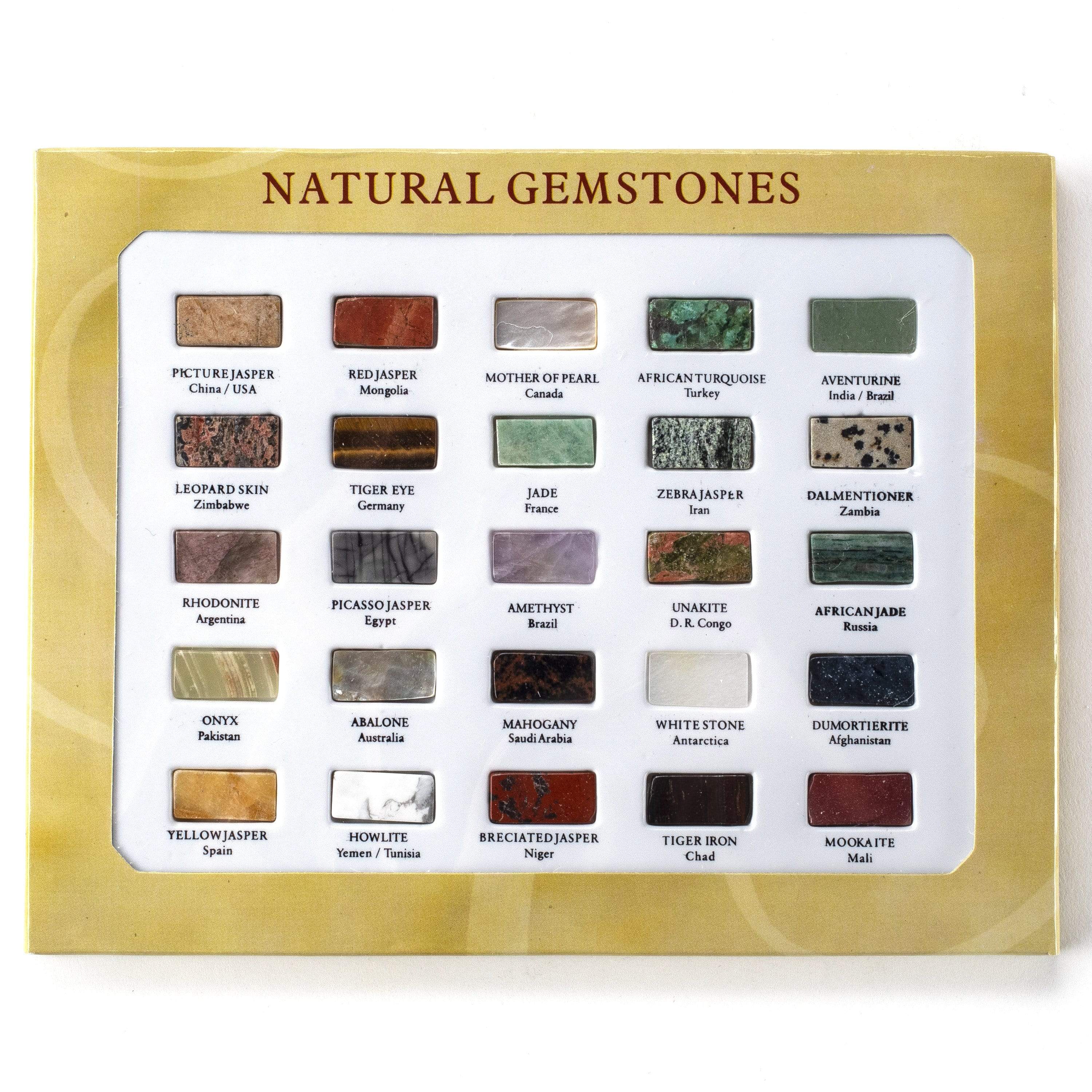 Kalifano Gemstone Globes Gemstone Chart with Country References Box GSC