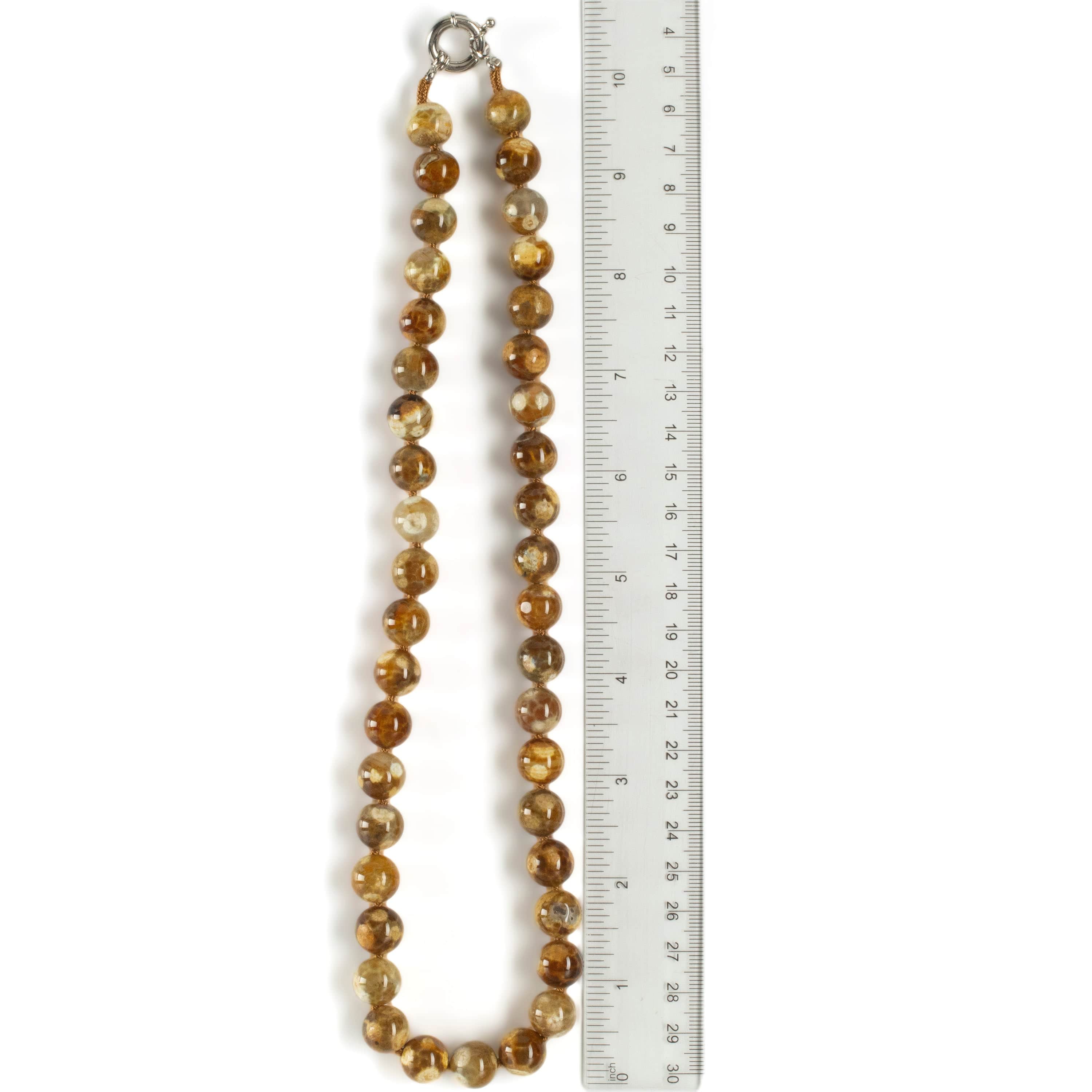 KALIFANO Gemstone Necklaces Leopard Skin Agate Beads Gemstone Necklace GOLD-NGP-013
