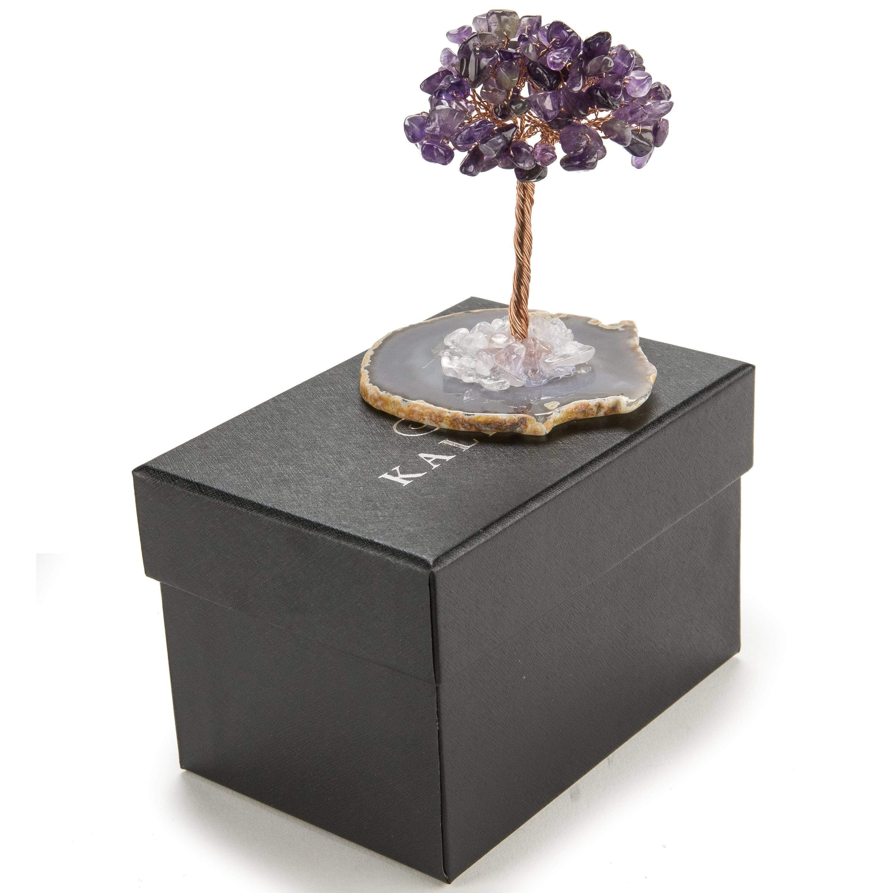 Kalifano Gemstone Trees Amethyst Natural Gemstone Tree of Life with Agate Base K917A-AM