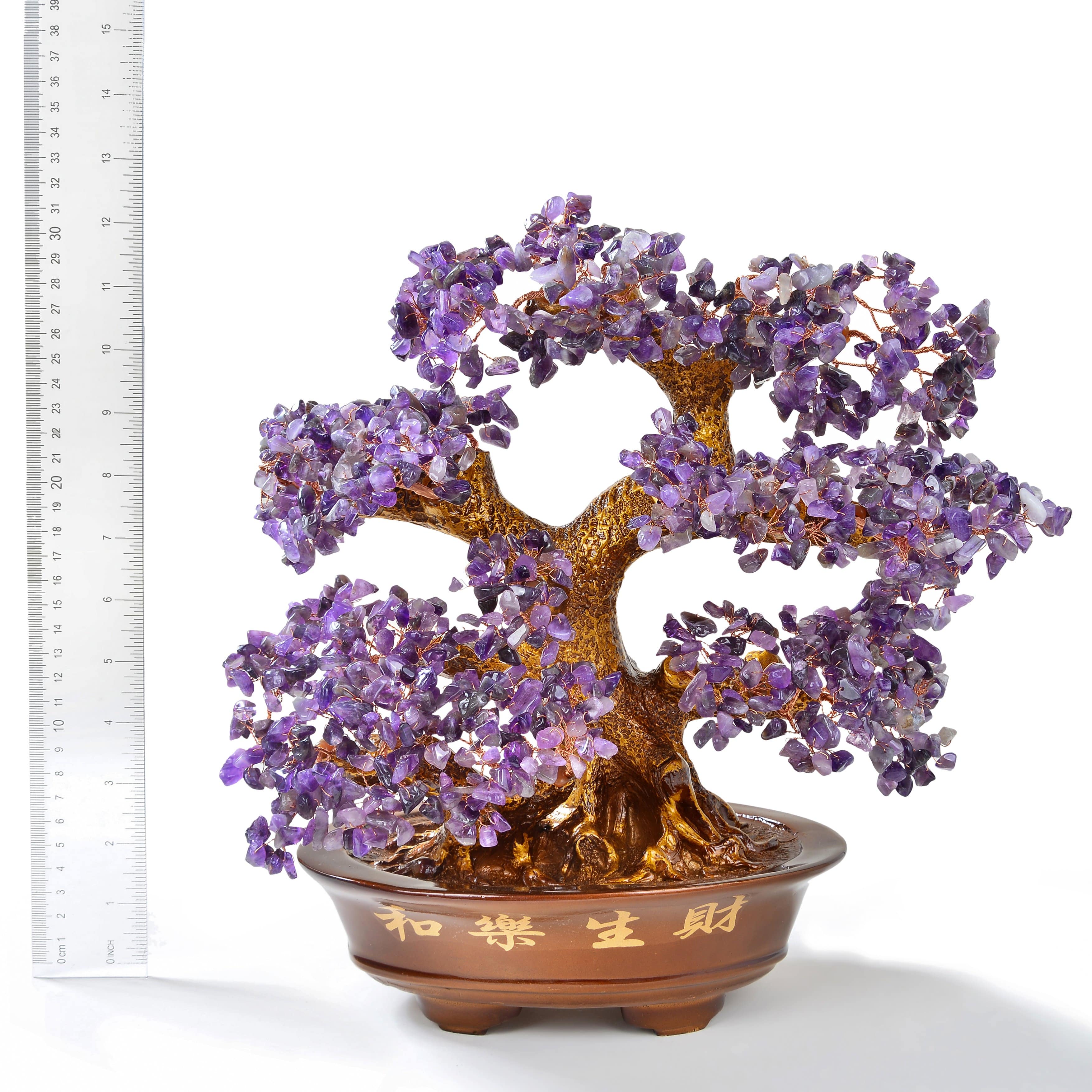 Kalifano Gemstone Trees Amethyst Tree of Life on Resin and Wood Base with 1,251 Natural Gemstones K9151-AM