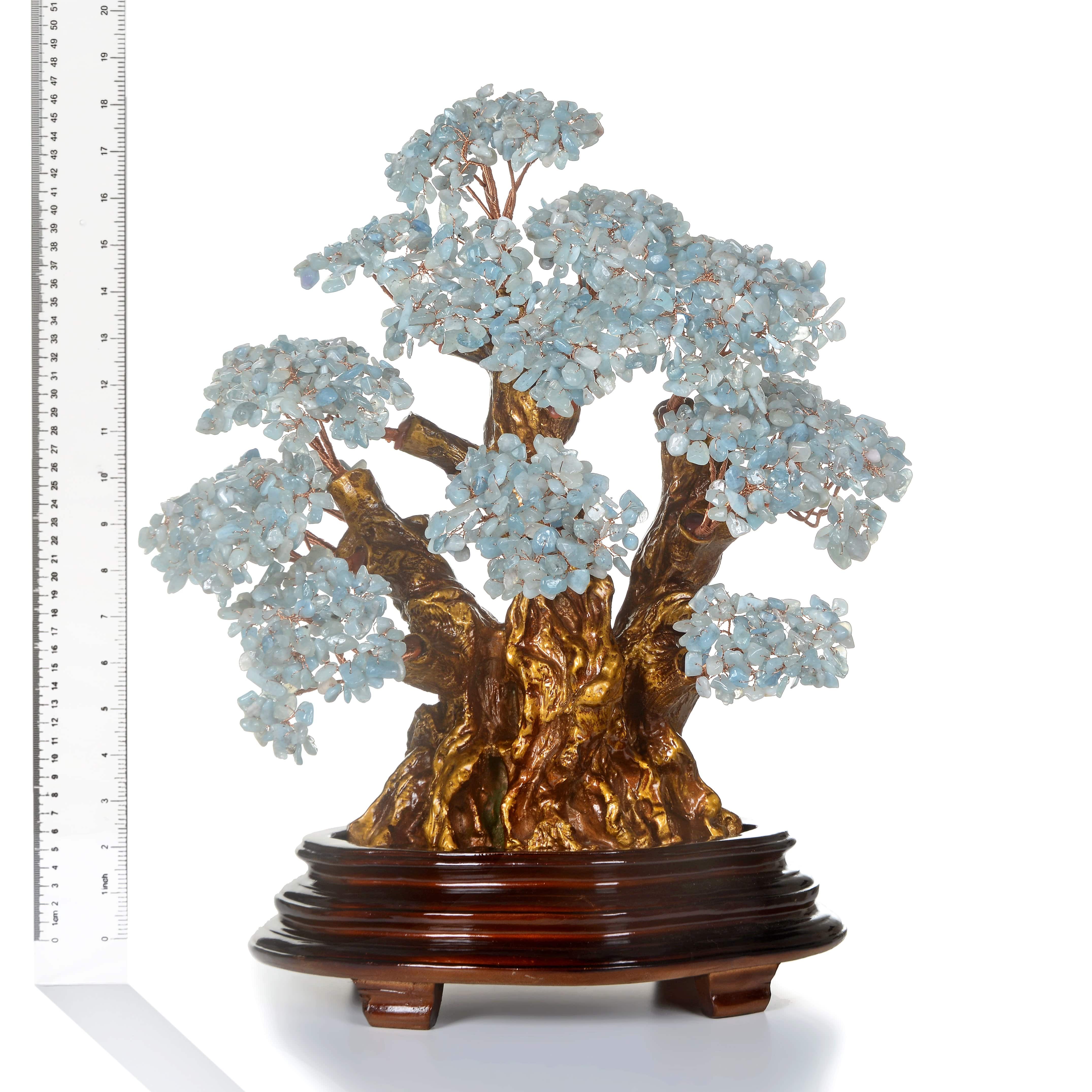 Kalifano Gemstone Trees Aquamarine Tree of Life Centerpiece with over 2,000 Natural Gemstones K9800-AQ