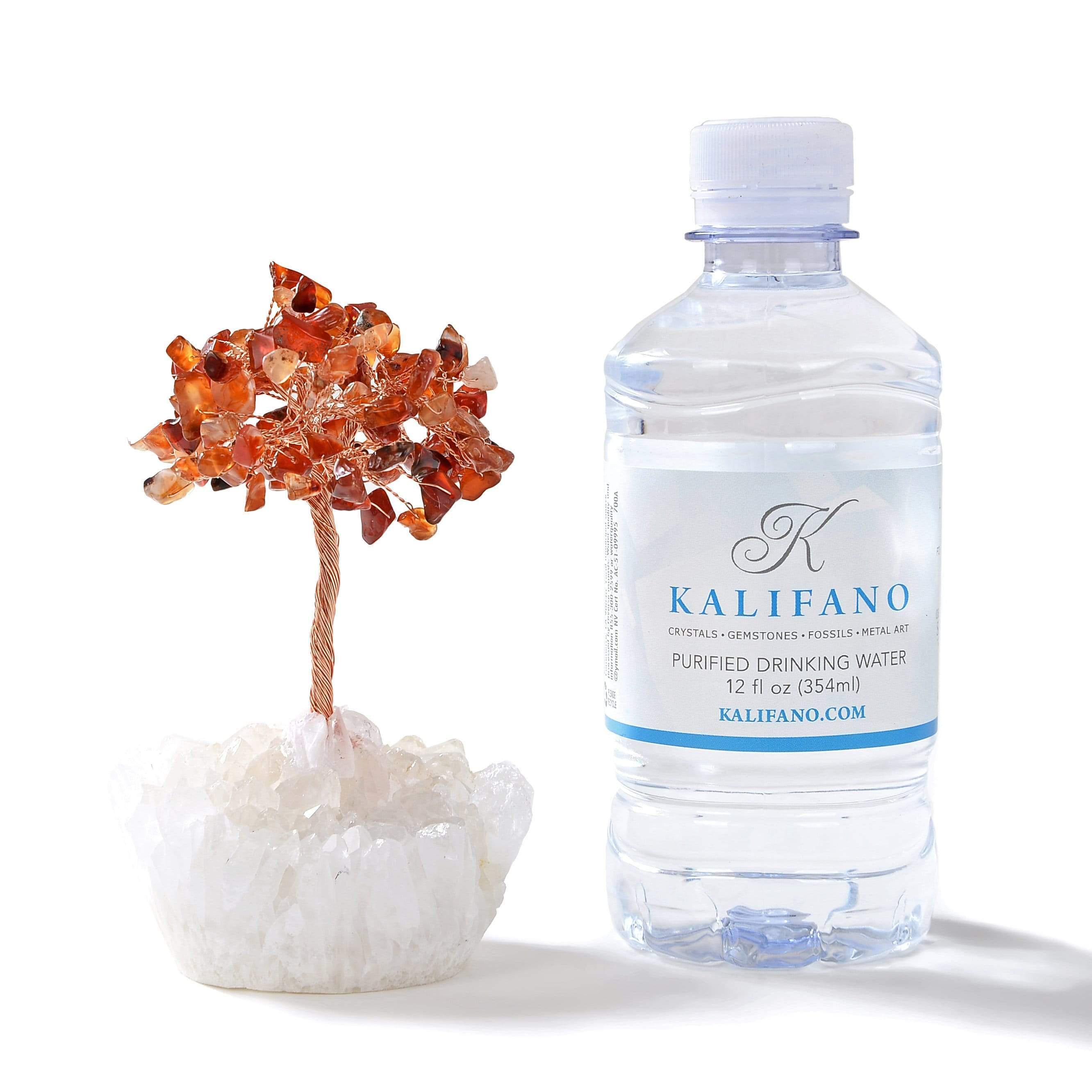 Kalifano Gemstone Trees Carnelian Natural Gemstone Tree of Life with Quartz Base K922Q-CR
