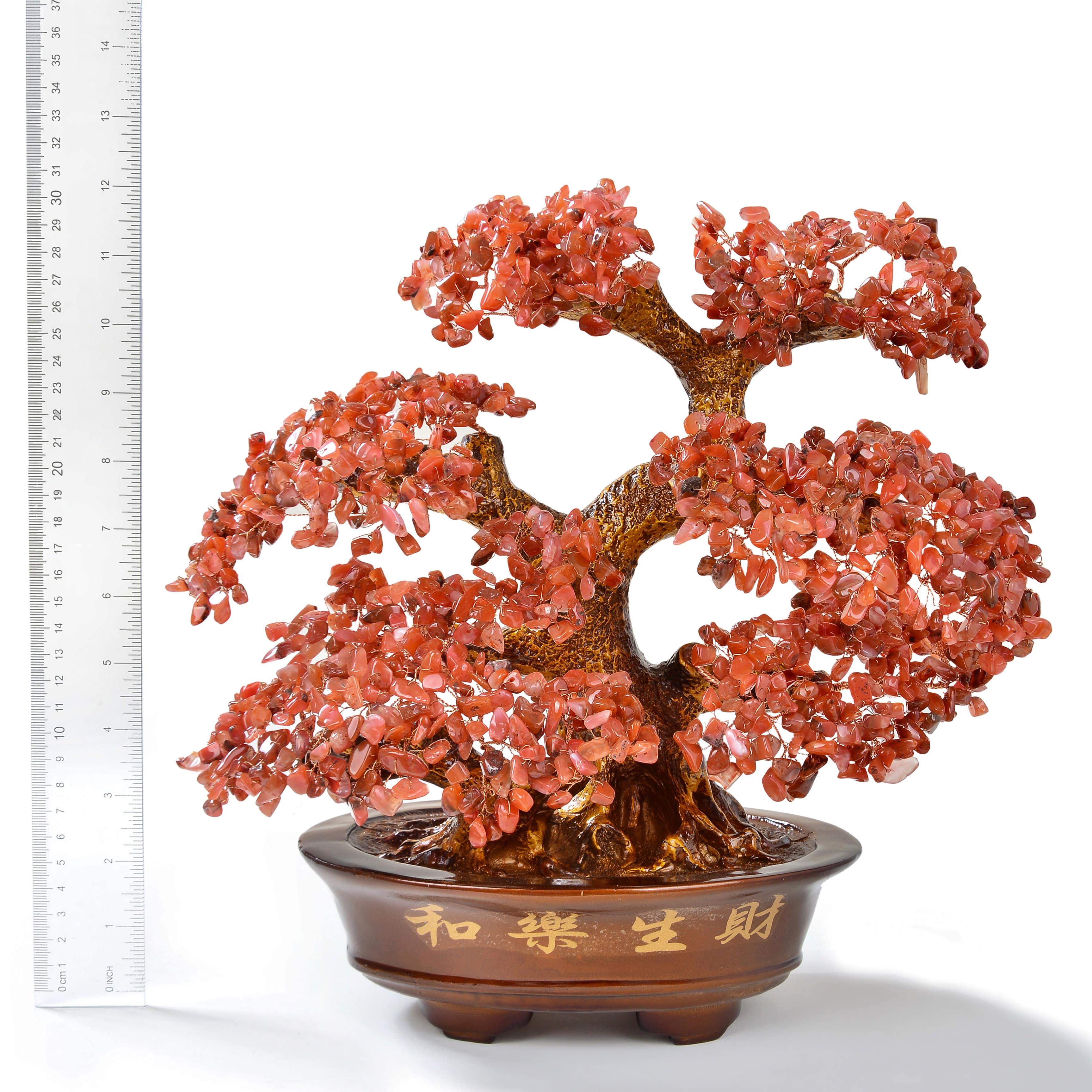 Kalifano Gemstone Trees Carnelian Tree of Life on Resin and Wood Base with 1,251 Natural Gemstones K9151-CR