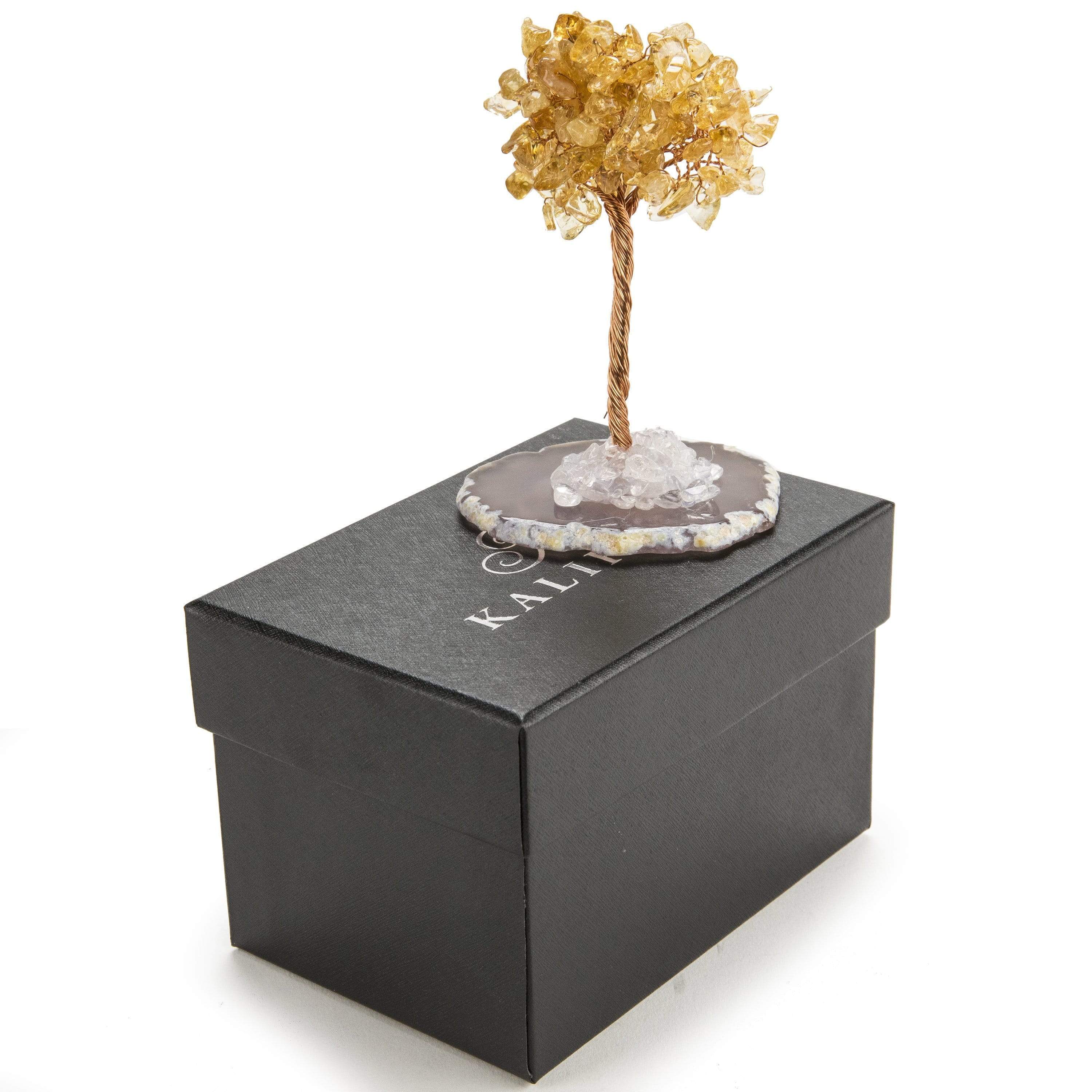 Kalifano Gemstone Trees Citrine Natural Gemstone Tree of Life with Agate Base K917A-CT