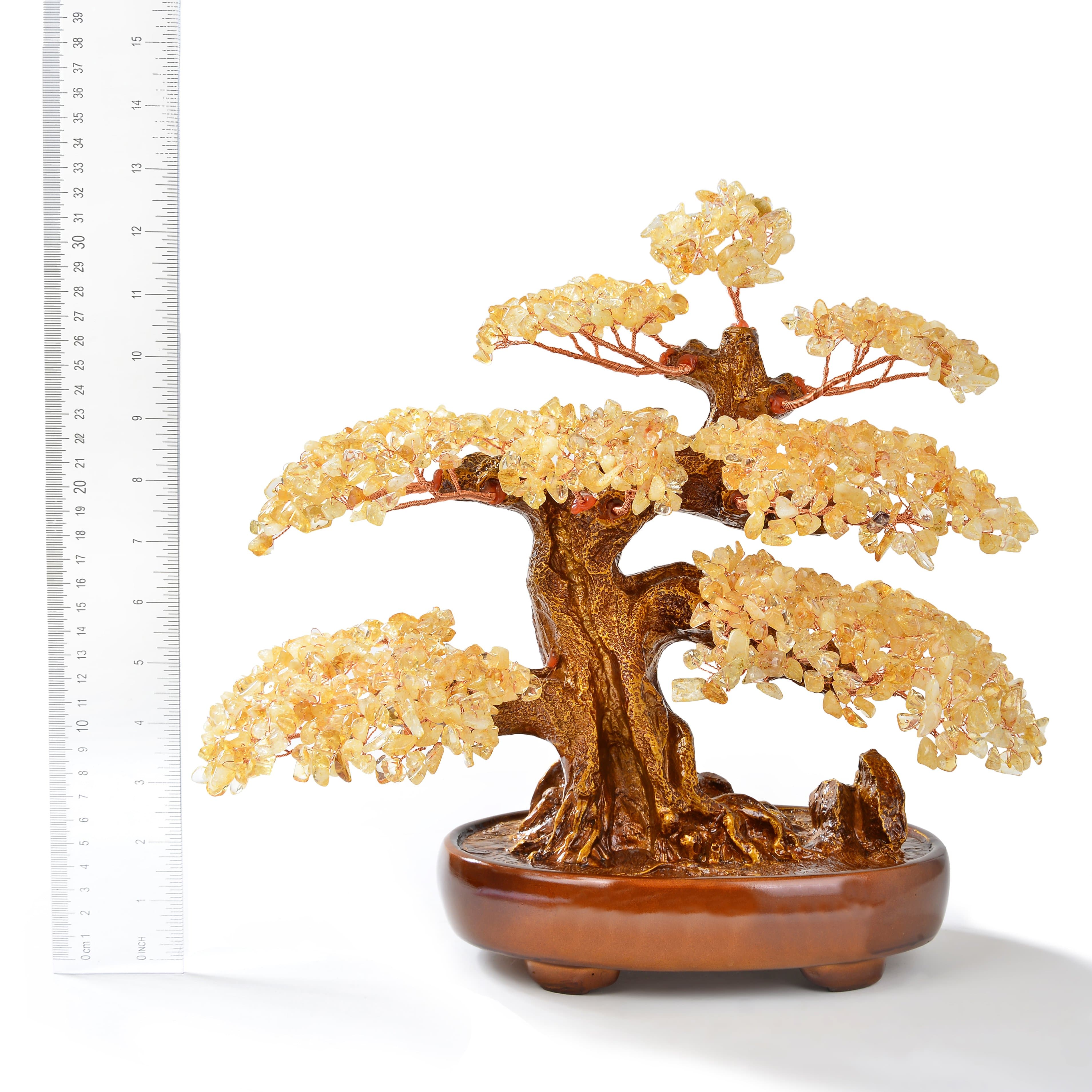 Kalifano Gemstone Trees Citrine Tree of Life on Resin and Wood Base with 1,251 Natural Gemstones K9150N-CT