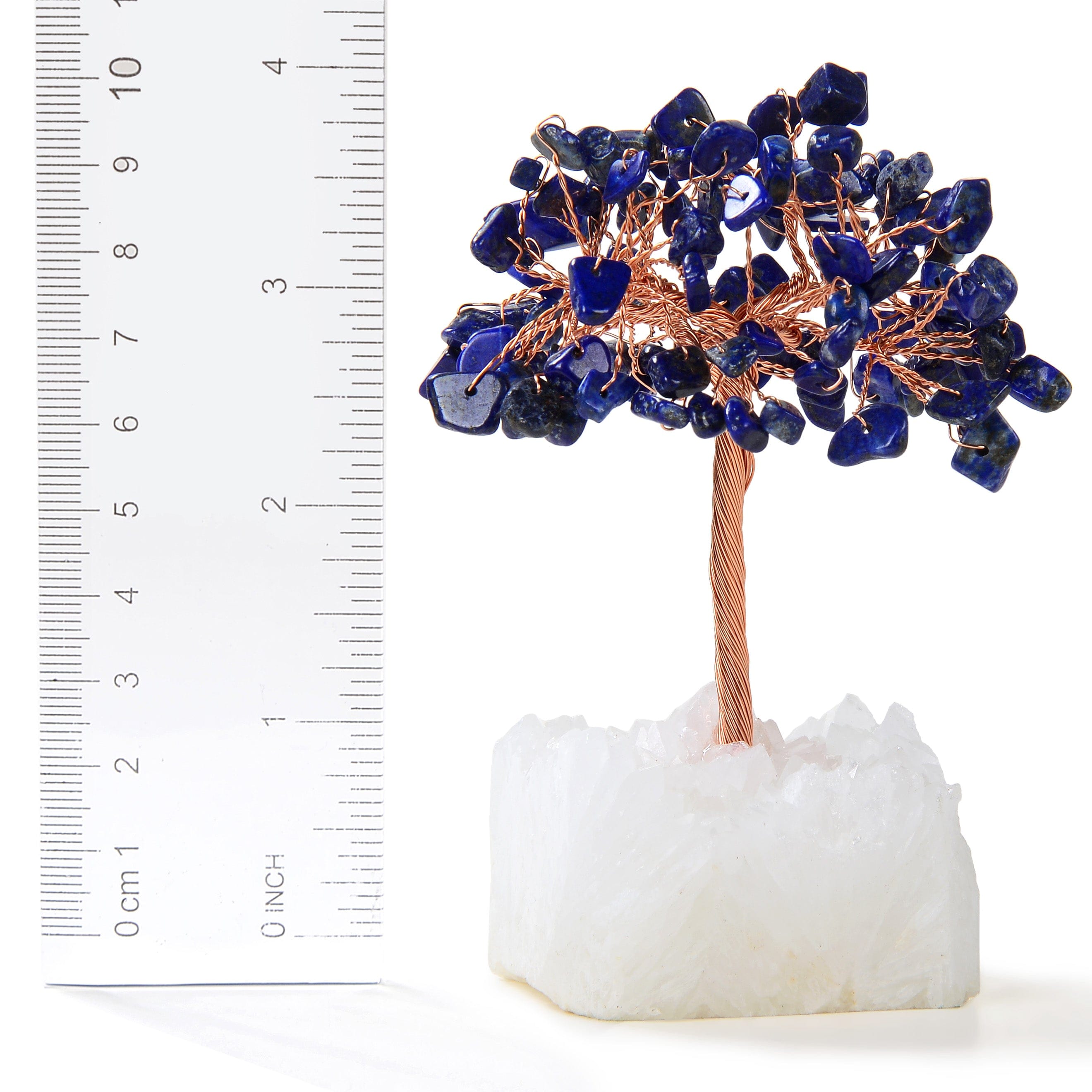 Kalifano Gemstone Trees Lapis Natural Gemstone Tree of Life with Quartz Base K922Q-LP