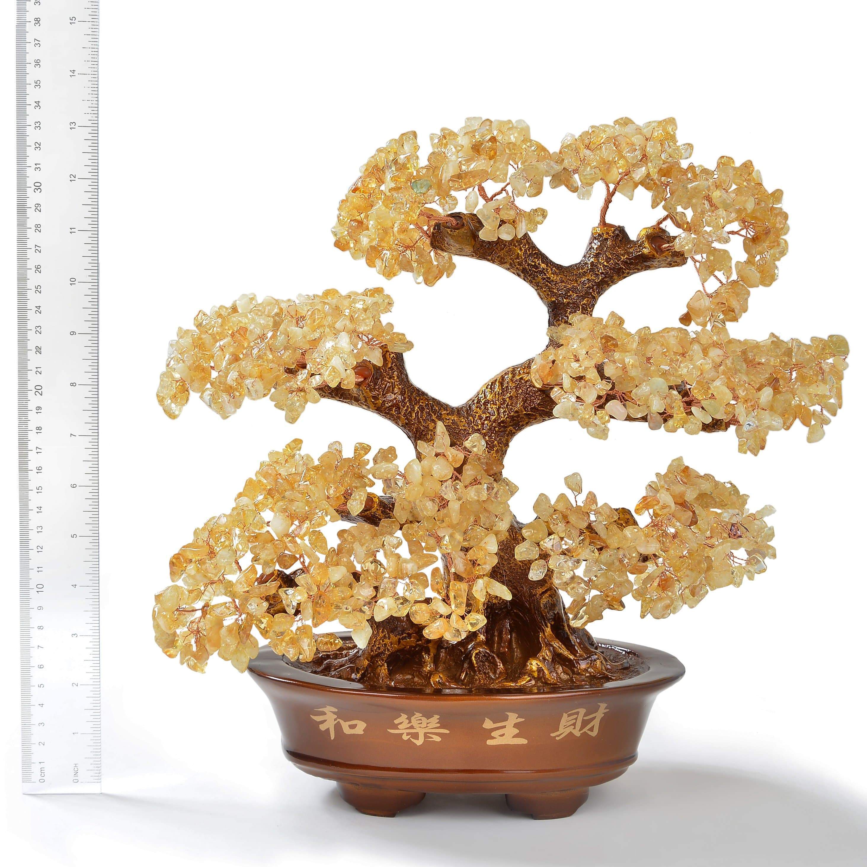 Kalifano Gemstone Trees Large Citrine Bonsai Tree of Life with 1,251 Crystals K9151-CT