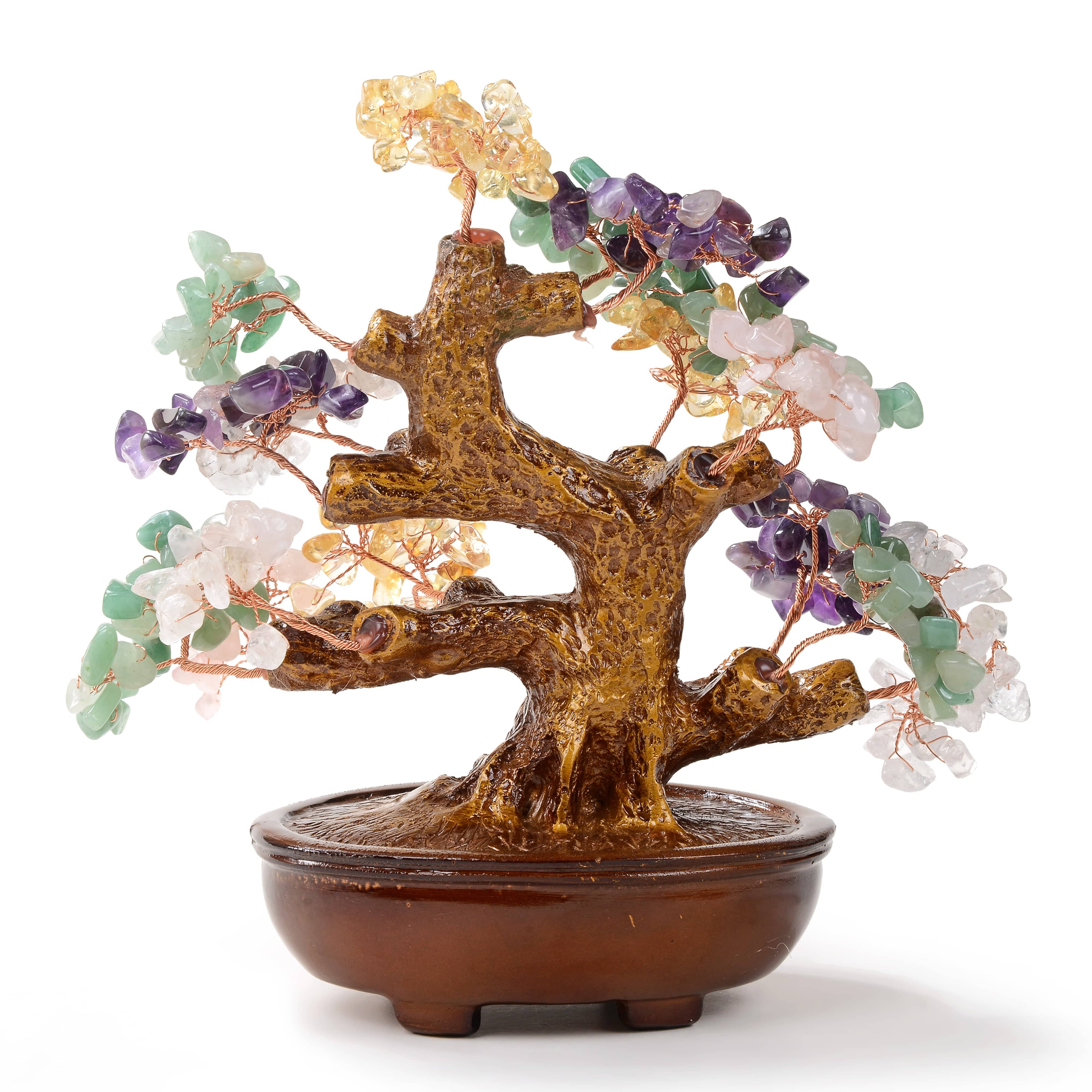 Kalifano Gemstone Trees Multi-Gemstone Bonsai Tree of Life with 360 Crystals K944-MT