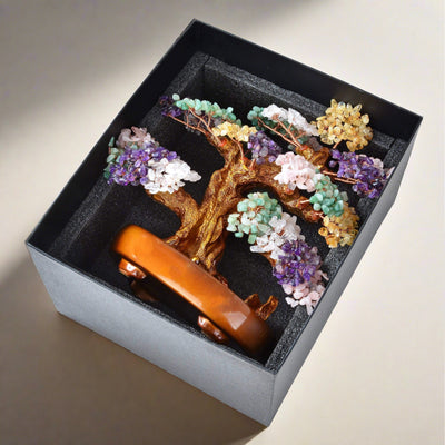 Kalifano Gemstone Trees Multi-Gemstone Tree of Life on Resin and Wood Base with 1,251 Natural Stones K9150N-MT