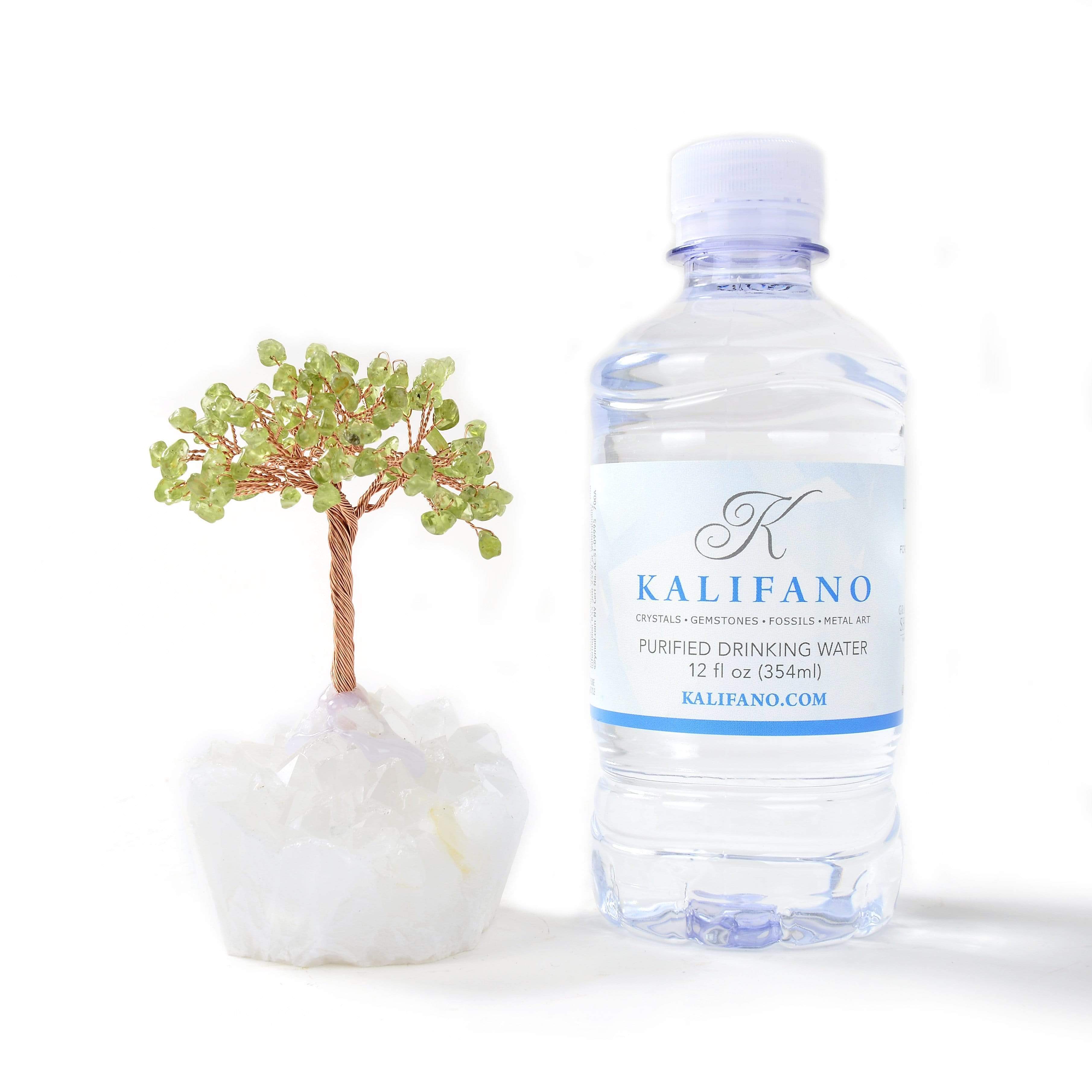 Kalifano Gemstone Trees Peridot Natural Gemstone Tree of Life with Quartz Base K922Q-PR
