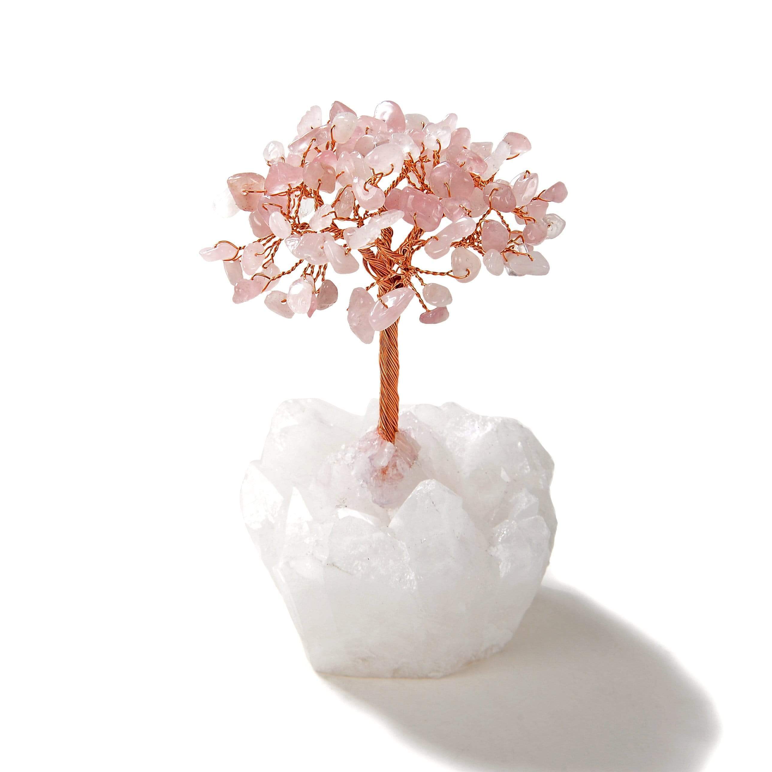 Kalifano Gemstone Trees Rose Quartz Natural Gemstone Tree of Life with Quartz Base K922Q-RQ
