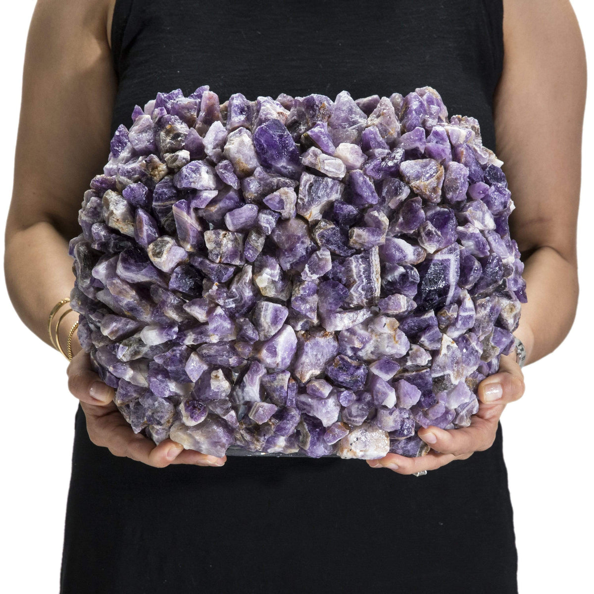 Kalifano Gemstone Vases 10.5" Natural Amethyst Gemstone Vase GVL-AM