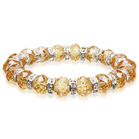 Amber Gorgeous Glass Bracelet with Cubic Zirconia Crystals Main Image