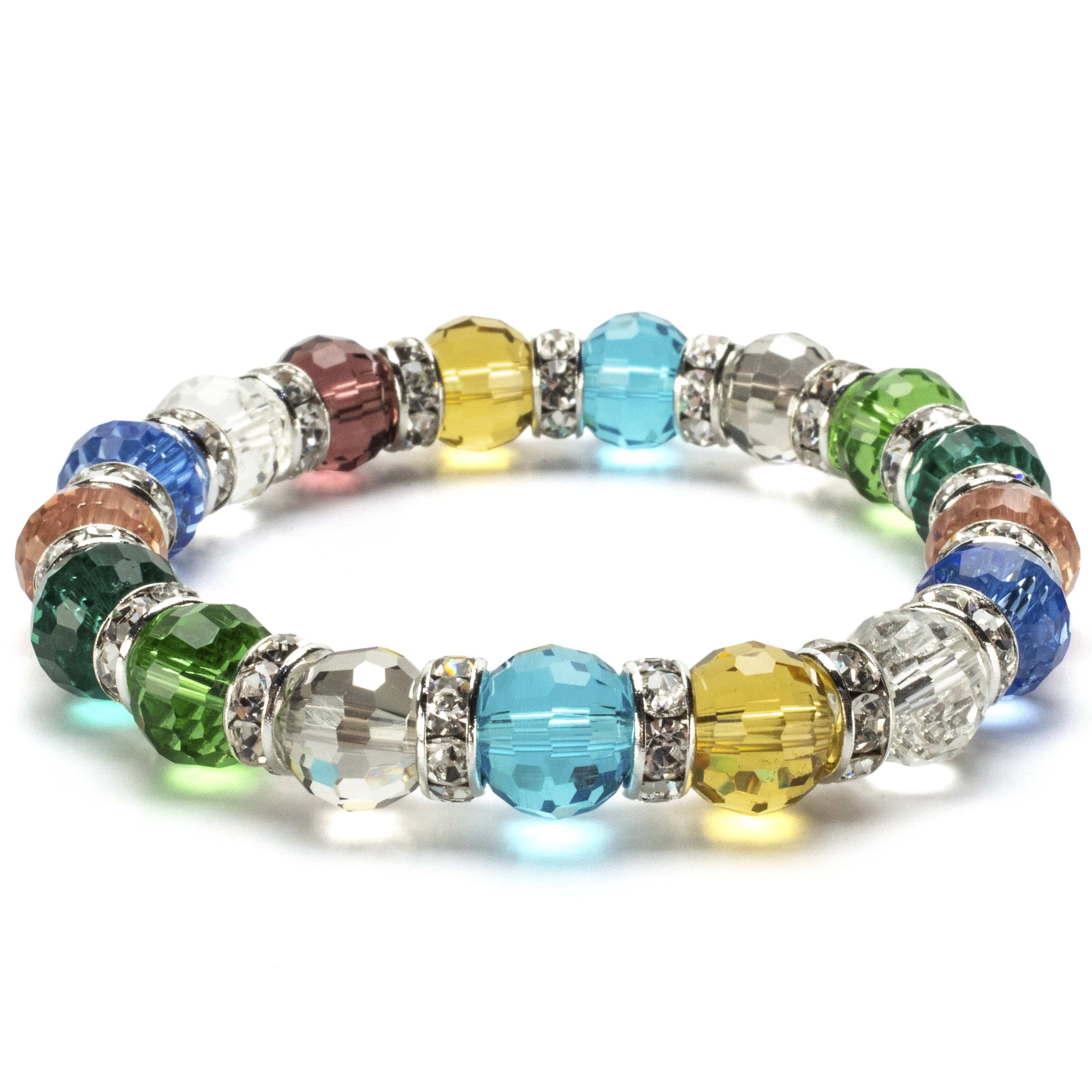 Kalifano Gorgeous Glass Jewelry BLUE-BGG-31 - Gorgeous Glass Bracelet - Multicolored BLUE-BGG-31