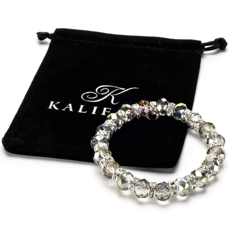 Kalifano Gorgeous Glass Jewelry Crystal Volcano Gorgeous Glass Bracelet with Cubic Zirconia Crystals BLUE-BGG-CV