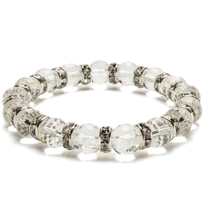 Kalifano Gorgeous Glass Jewelry Diamond Gorgeous Glass Bracelet with Cubic Zirconia Crystals BLUE-BGG-N14