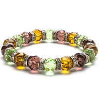 Multi-Colored Gorgeous Glass Bracelet with Cubic Zirconia Crystals Main Image