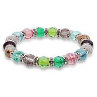 Multicolored Gorgeous Glass Bracelet with Cubic Zirconia Crystals Main Image