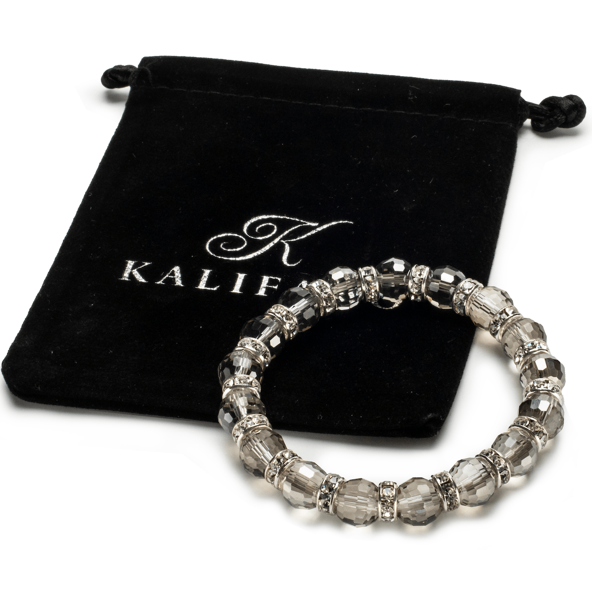 Kalifano Gorgeous Glass Jewelry Topaz Gorgeous Glass Bracelet with Cubic Zirconia Crystals BLUE-BGG-N21