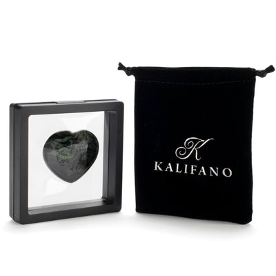KALIFANO Jasper Kambaba Jasper Gemstone Heart Carving 2" GH40-KJ