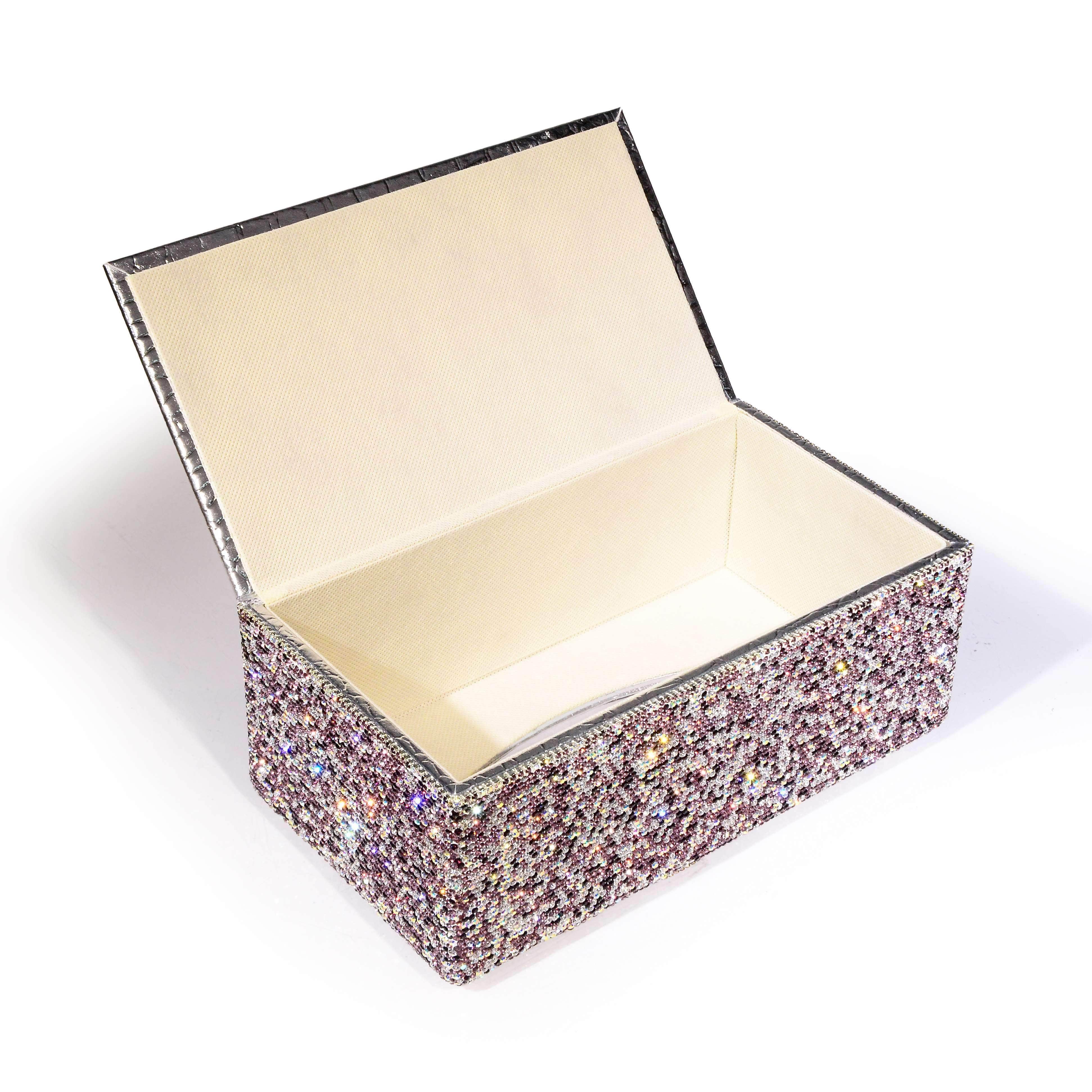 Kalifano Jeweled Accessories STB400-PE - Tissue Box made w/ Crystals STB400-PE