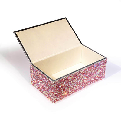 Kalifano Jeweled Accessories STB400-PK - Tissue Box made w/ Pink Crystals STB400-PK