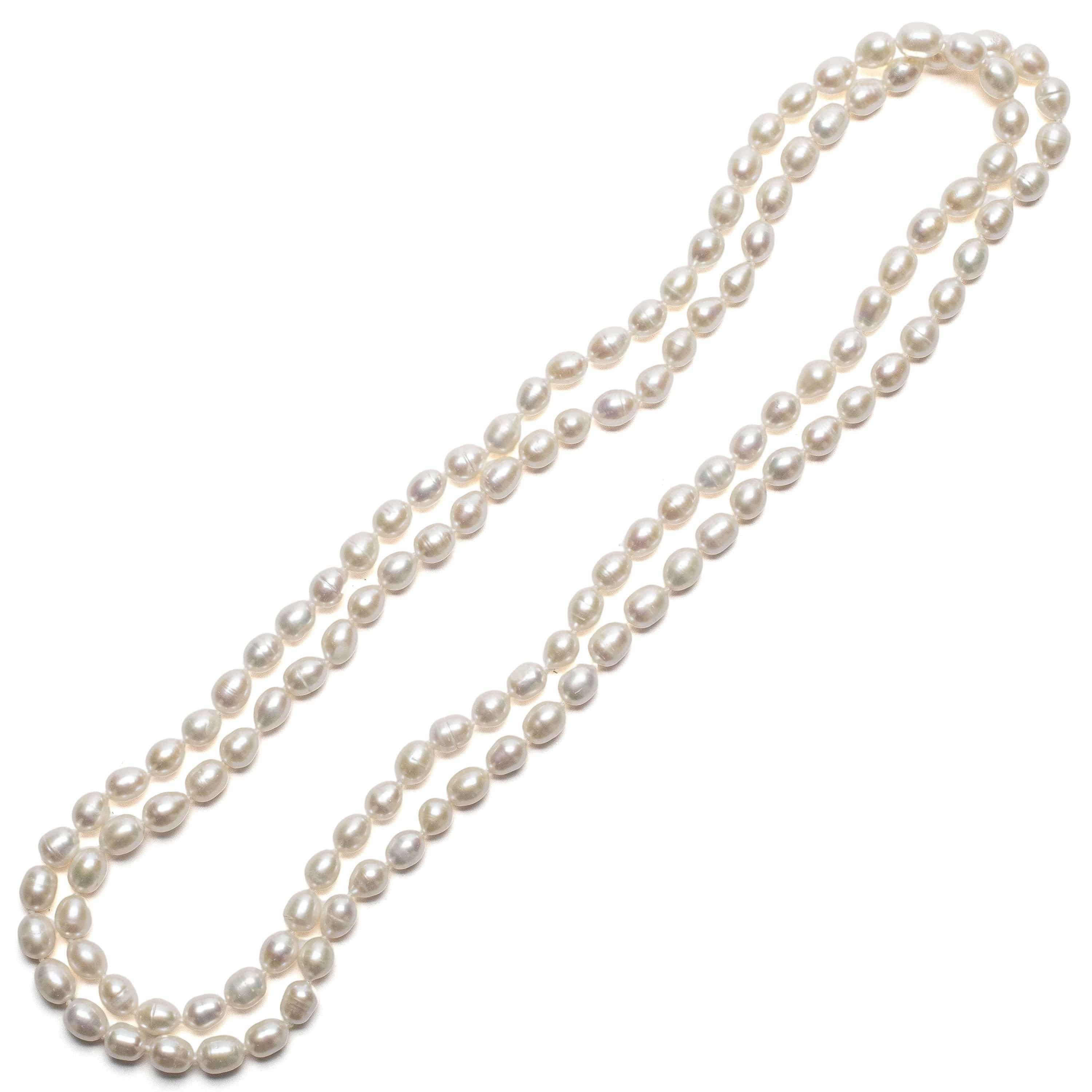 Kalifano Jewelry BLACK-NGP - 56" Cultured Pearl Necklace (9mm-10mm) BLACK-NGP