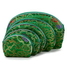 Green Silk Pouch - 5 piece set