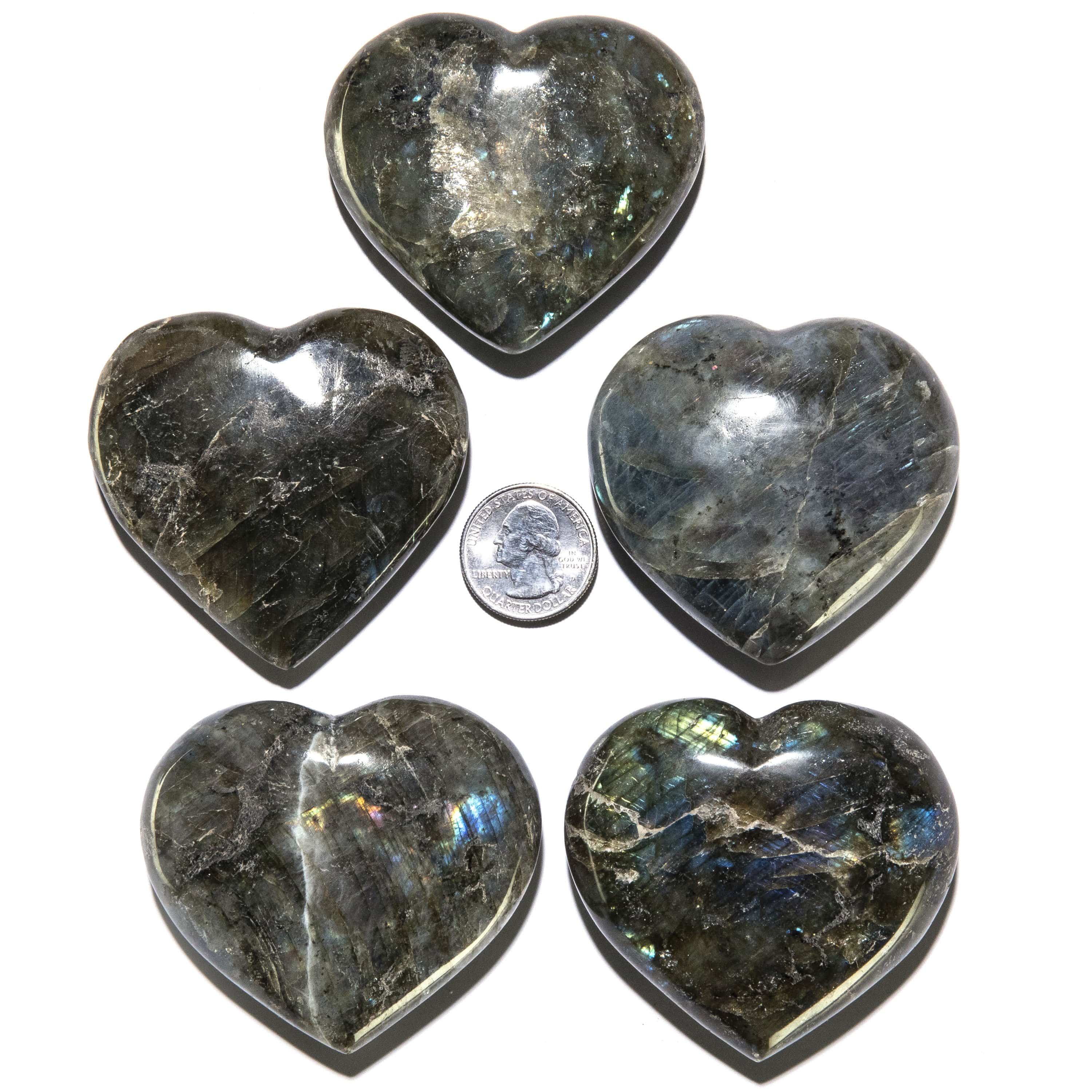 KALIFANO Labradorite Labradorite Gemstone Heart Carving 230g / 3.5in. GH200-LB