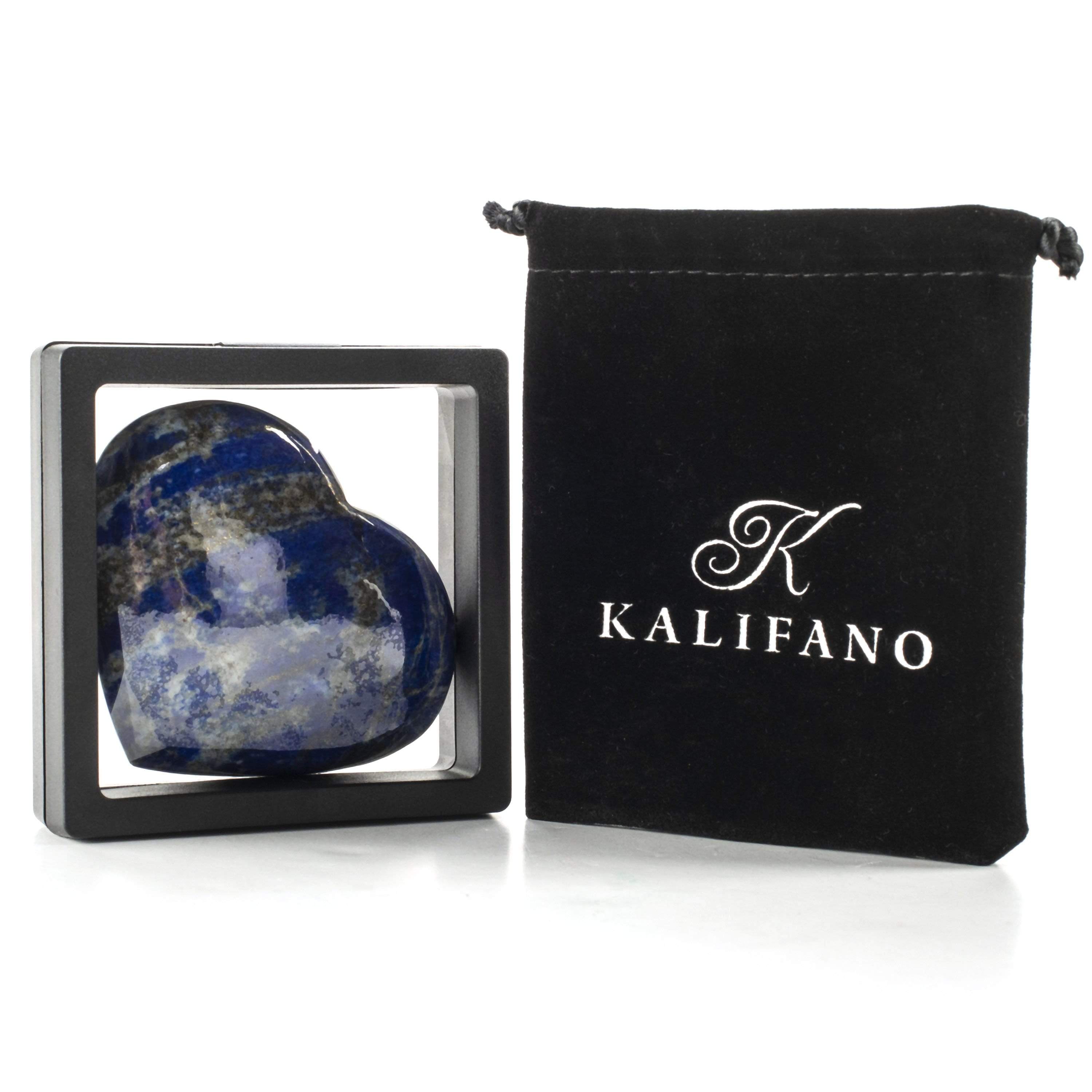 Kalifano Lapis Rare Natural Blue Lapis Lazuli Polished Heart Carving from Afghanistan - 140 g LPS350.001