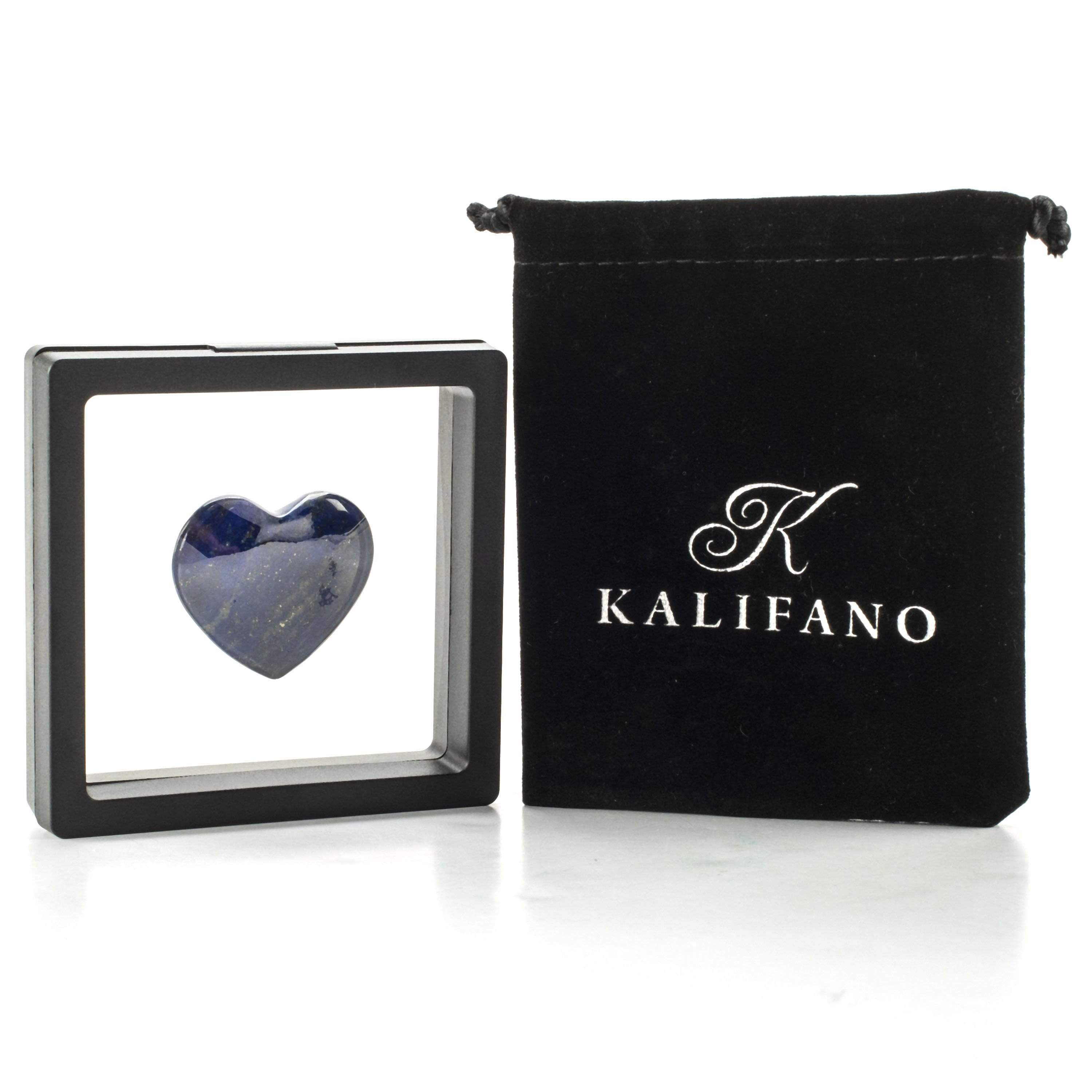 Kalifano Lapis Rare Natural Blue Lapis Lazuli Polished Heart Carving from Afghanistan - 22 g LPS80.001