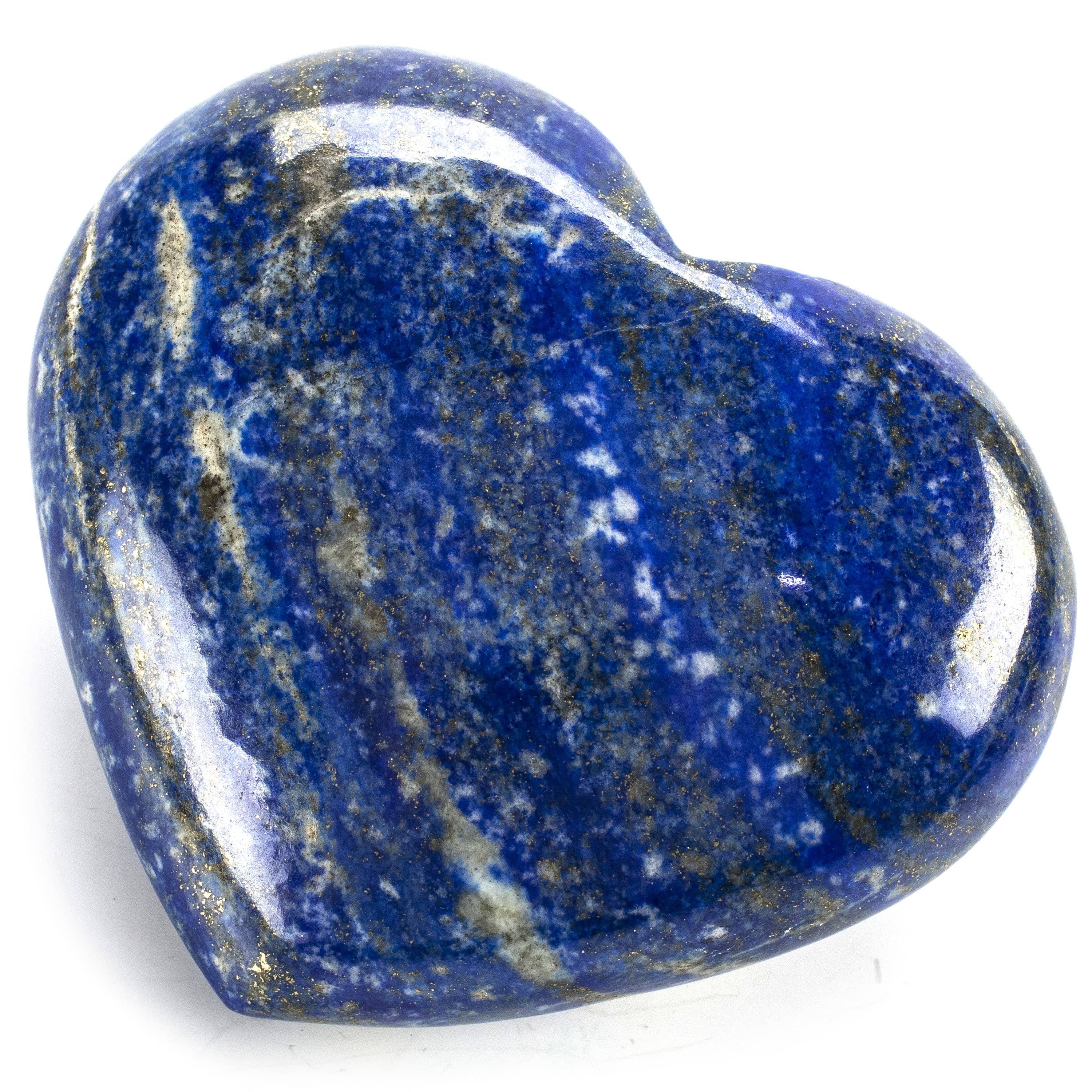 Kalifano Lapis Rare Natural Blue Lapis Lazuli Polished Heart Carving from Afghanistan - 295 g / 0.7 lbs LPS600.010