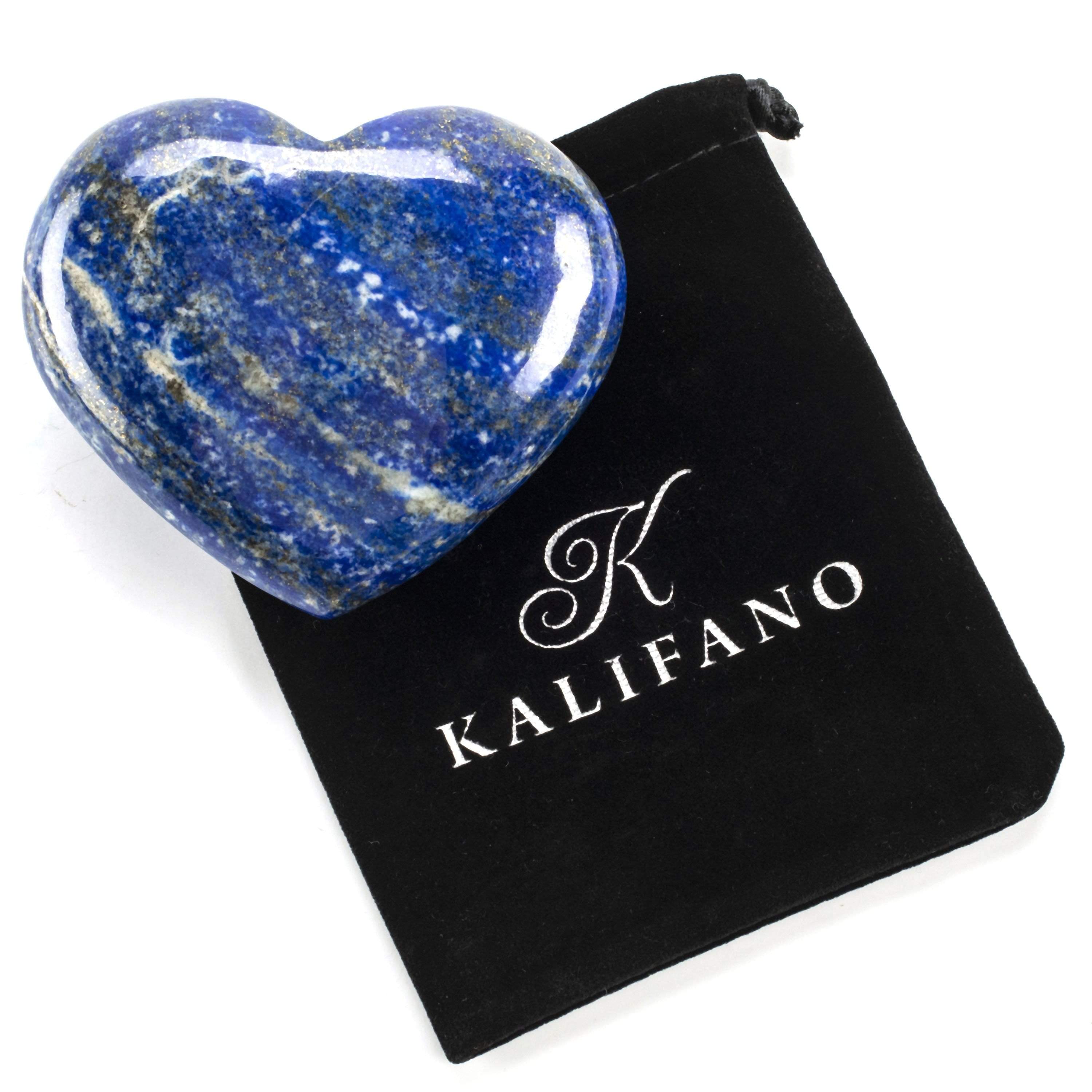 Kalifano Lapis Rare Natural Blue Lapis Lazuli Polished Heart Carving from Afghanistan - 295 g / 0.7 lbs LPS600.010