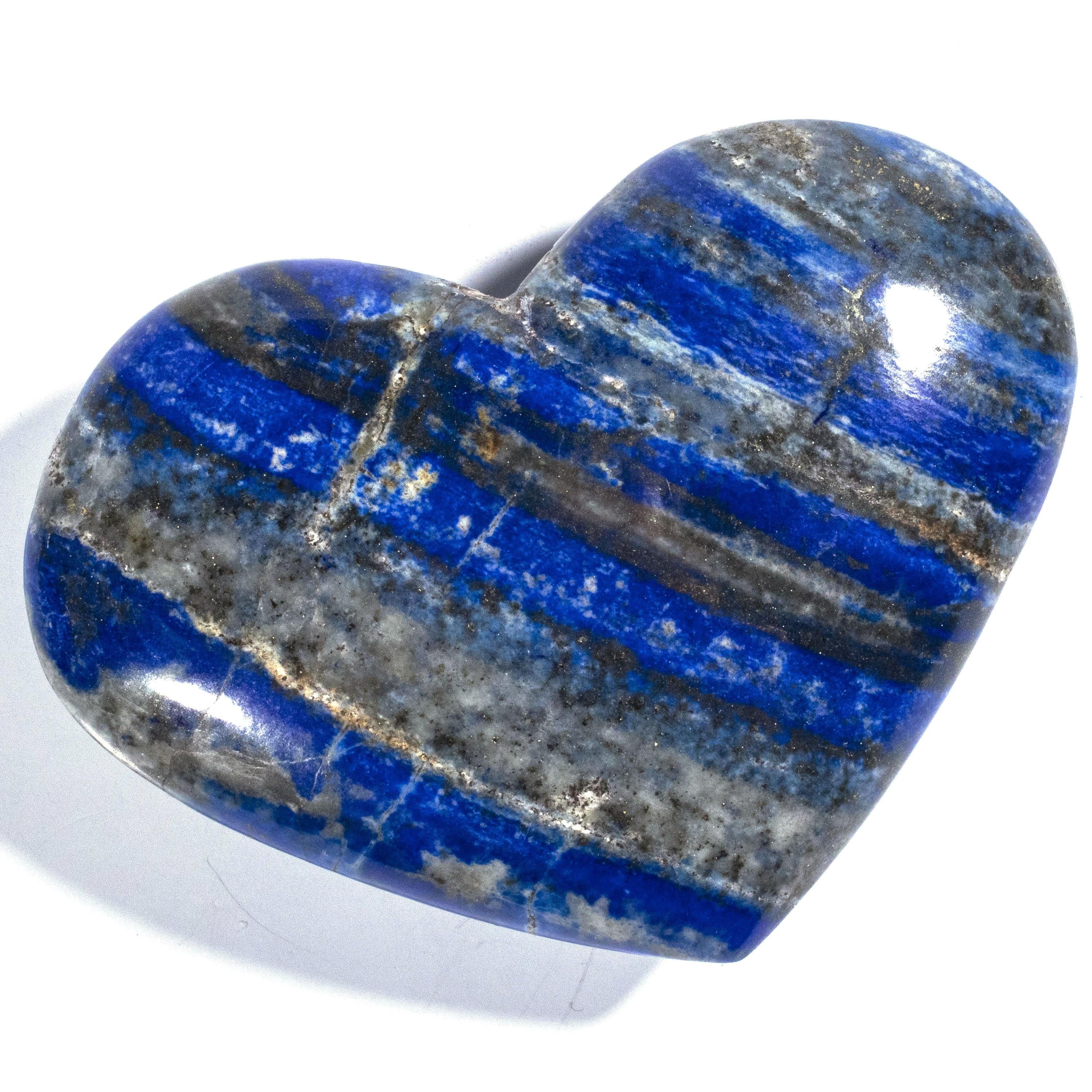 Kalifano Lapis Rare Natural Blue Lapis Lazuli Polished Heart Carving from Afghanistan - 335 g / 0.7 lbs LPS700.006