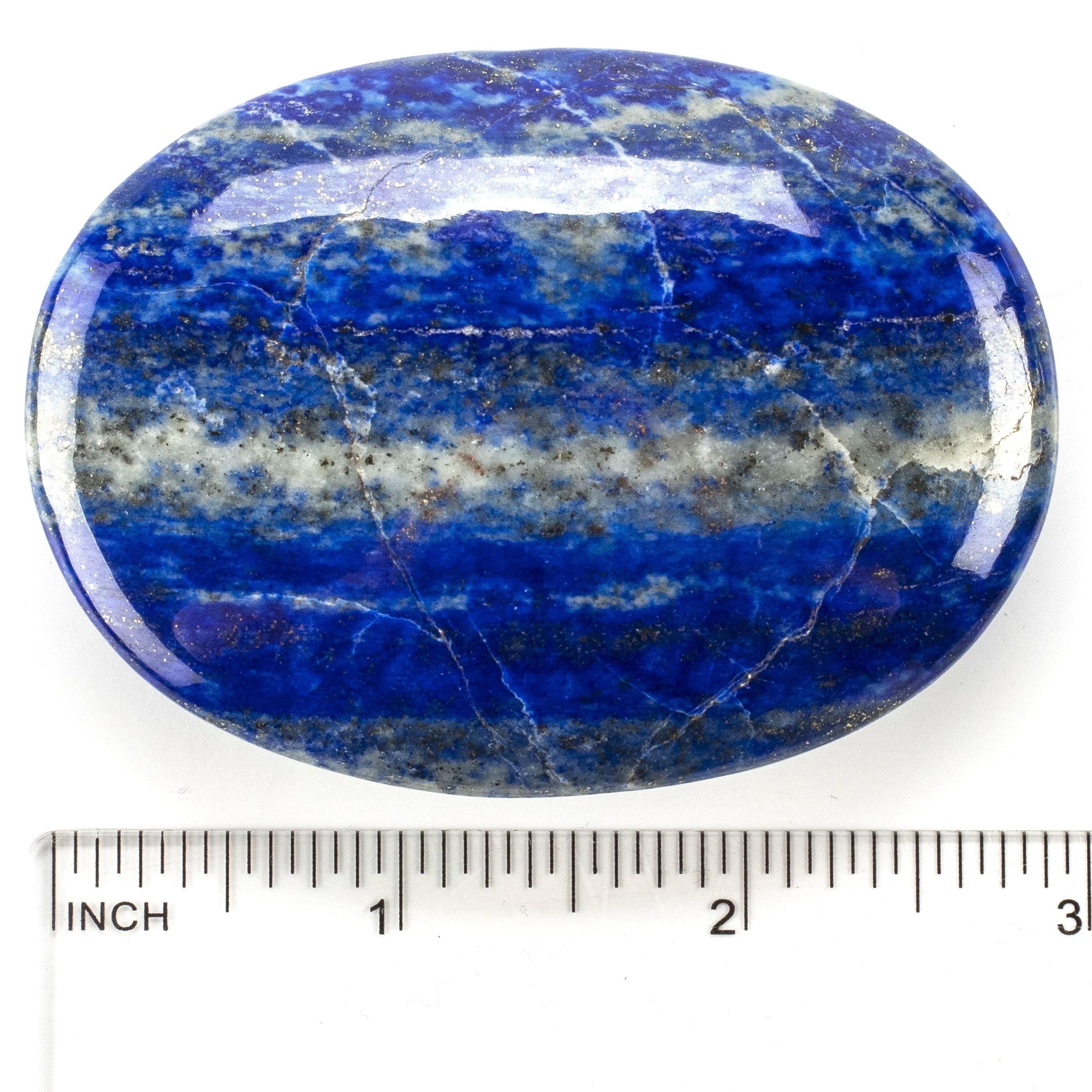 Kalifano Lapis Rare Natural Blue Lapis Lazuli Polished Palm Stone Carving from Afghanistan - 120 g LPS400.010