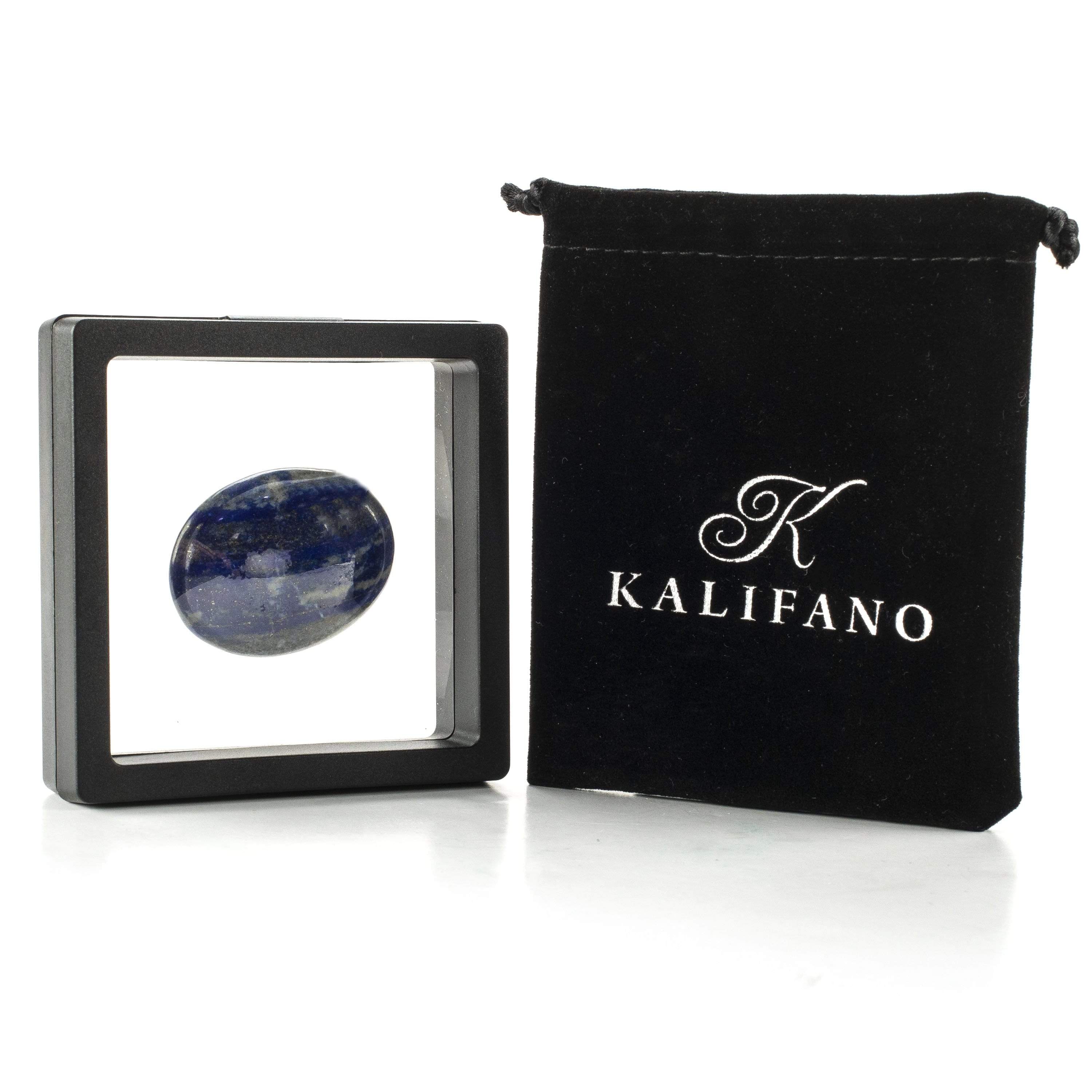 Kalifano Lapis Rare Natural Blue Lapis Lazuli Polished Palm Stone Carving from Afghanistan - 30 g LPS100.001