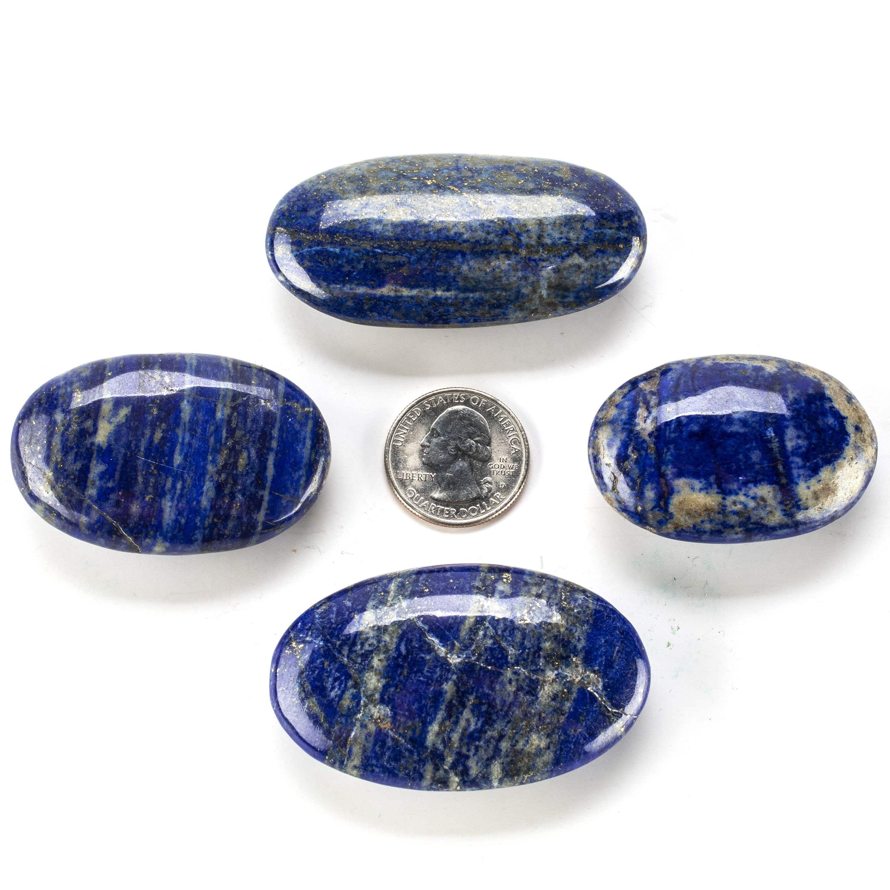 Kalifano Lapis Rare Natural Blue Lapis Lazuli Polished Palm Stone Carving from Afghanistan - 45 g LPS150.001