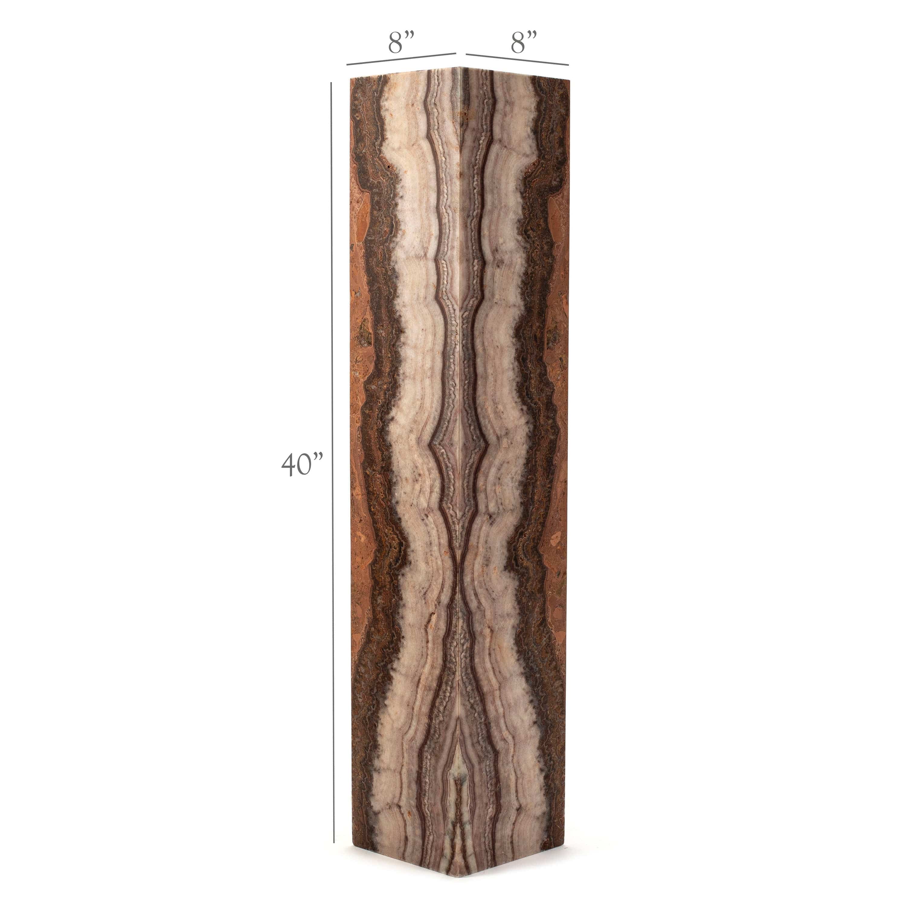 Kalifano Light Towers Natural Pink Onyx Lamp Light Tower from Mexico - 40" tall LT10020-PK.004