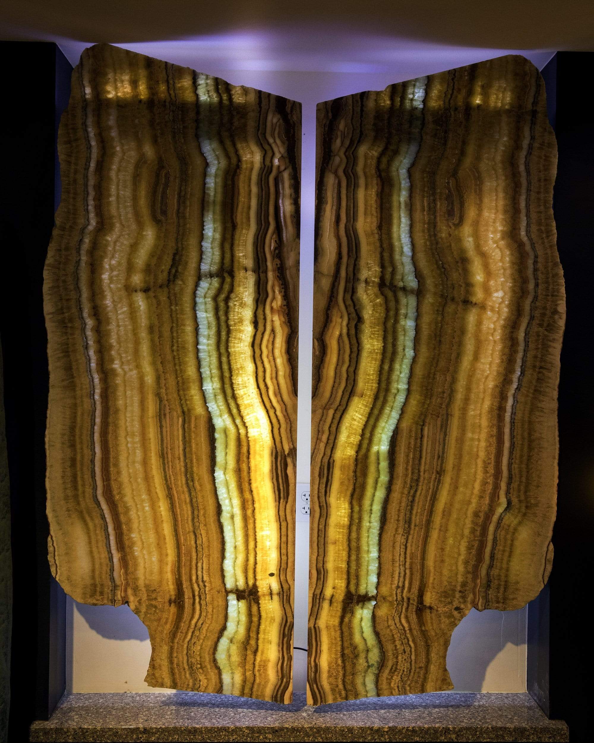 Kalifano Light Towers Rainbow Onyx and Green Fluorite Light Panel Set - 66 in x 55 in LT140x140.001