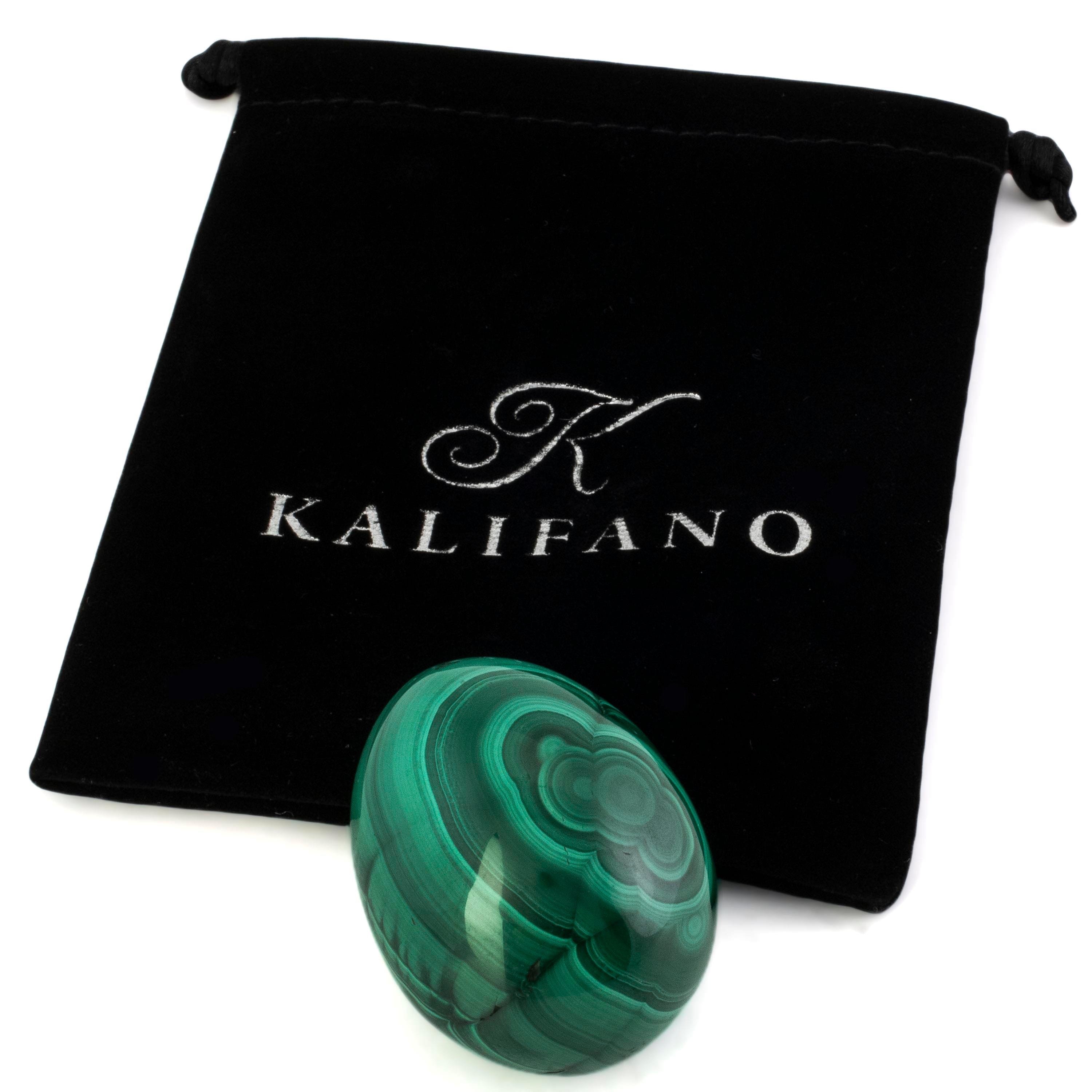 Kalifano Malachite Natural Malachite Egg Carving From Congo - 2" / 125g MAE300