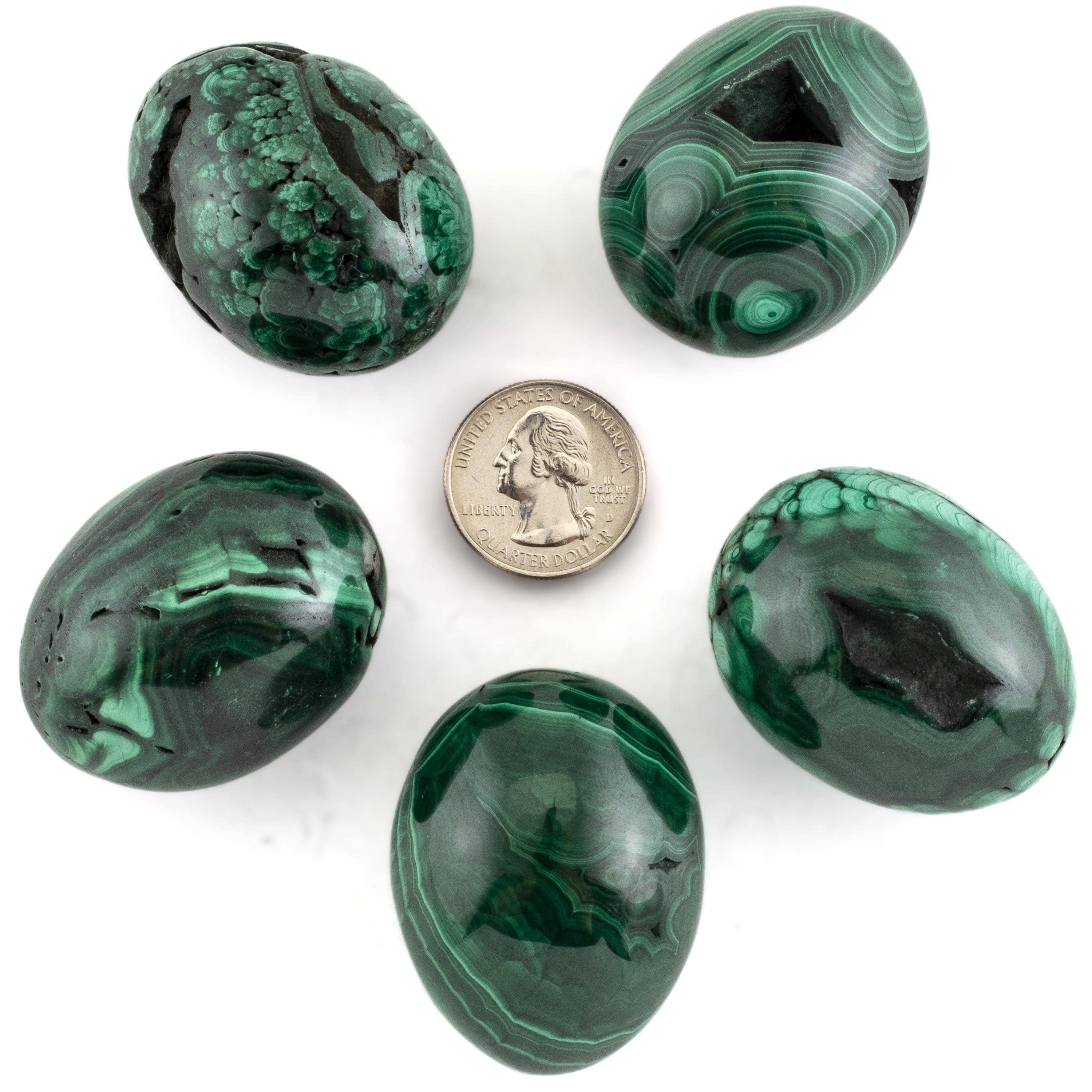 Kalifano Malachite Natural Malachite Egg Carving From Congo - 2" / 125g MAE300