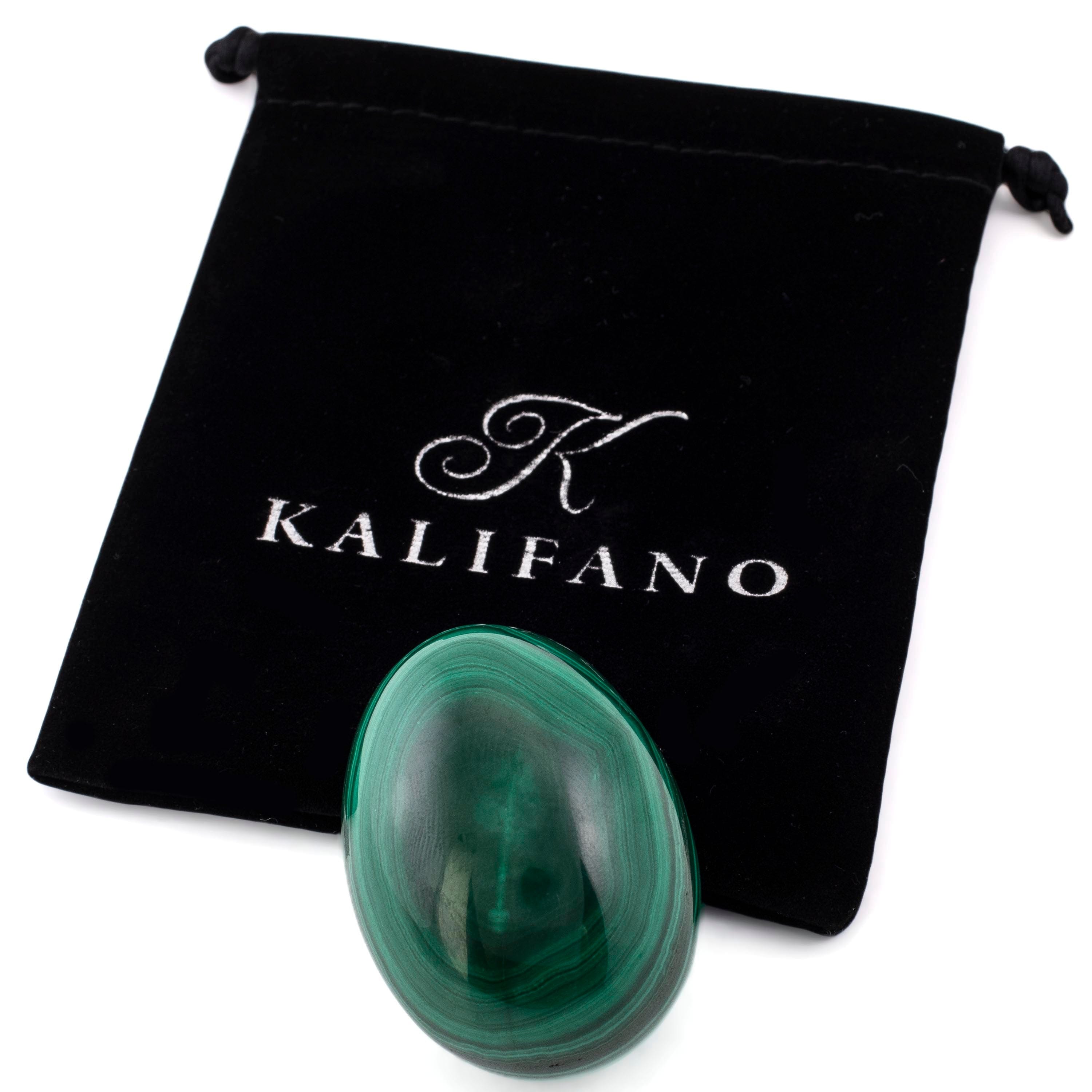 Kalifano Malachite Natural Malachite Egg Carving From Congo - 2" / 175g MAE400