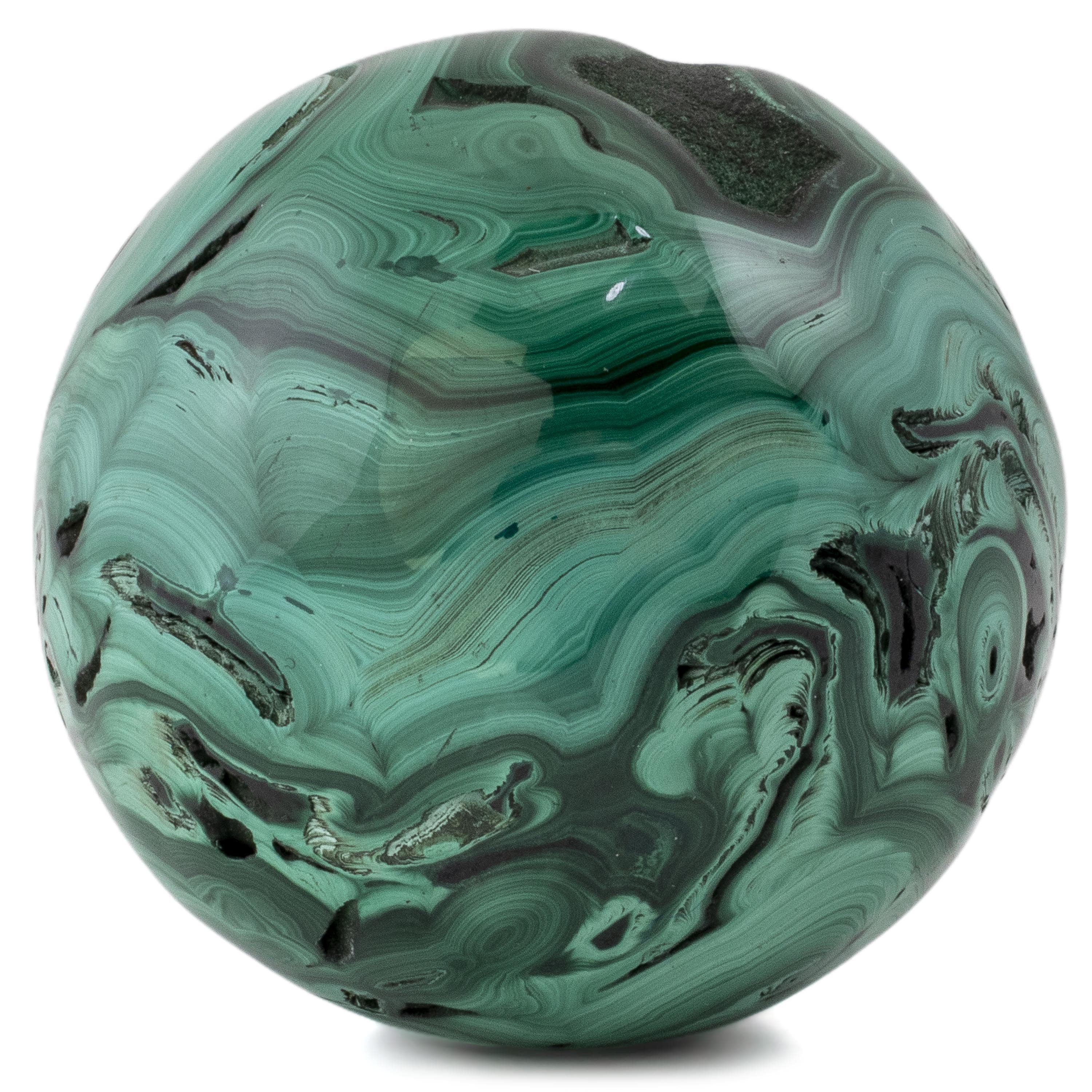 Kalifano Malachite Natural Malachite Sphere Carving From Congo - 1.5" / 125g MAS300